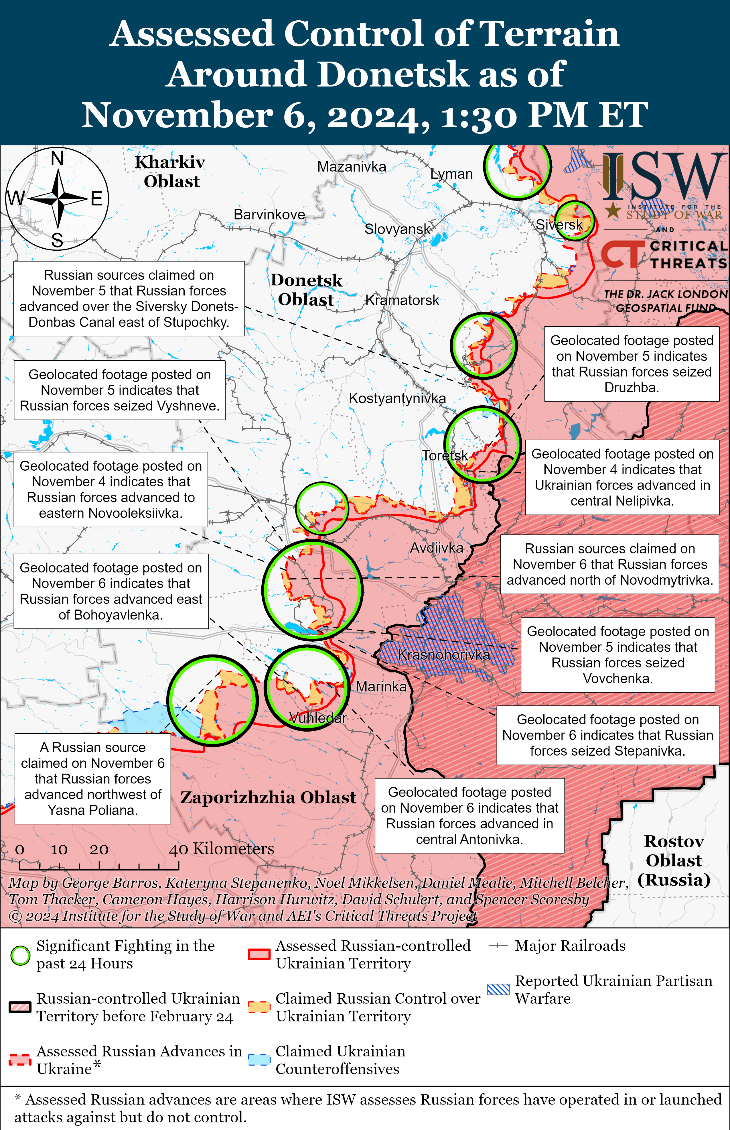 Окупанти просунулися на п'яти напрямках: карти ISW