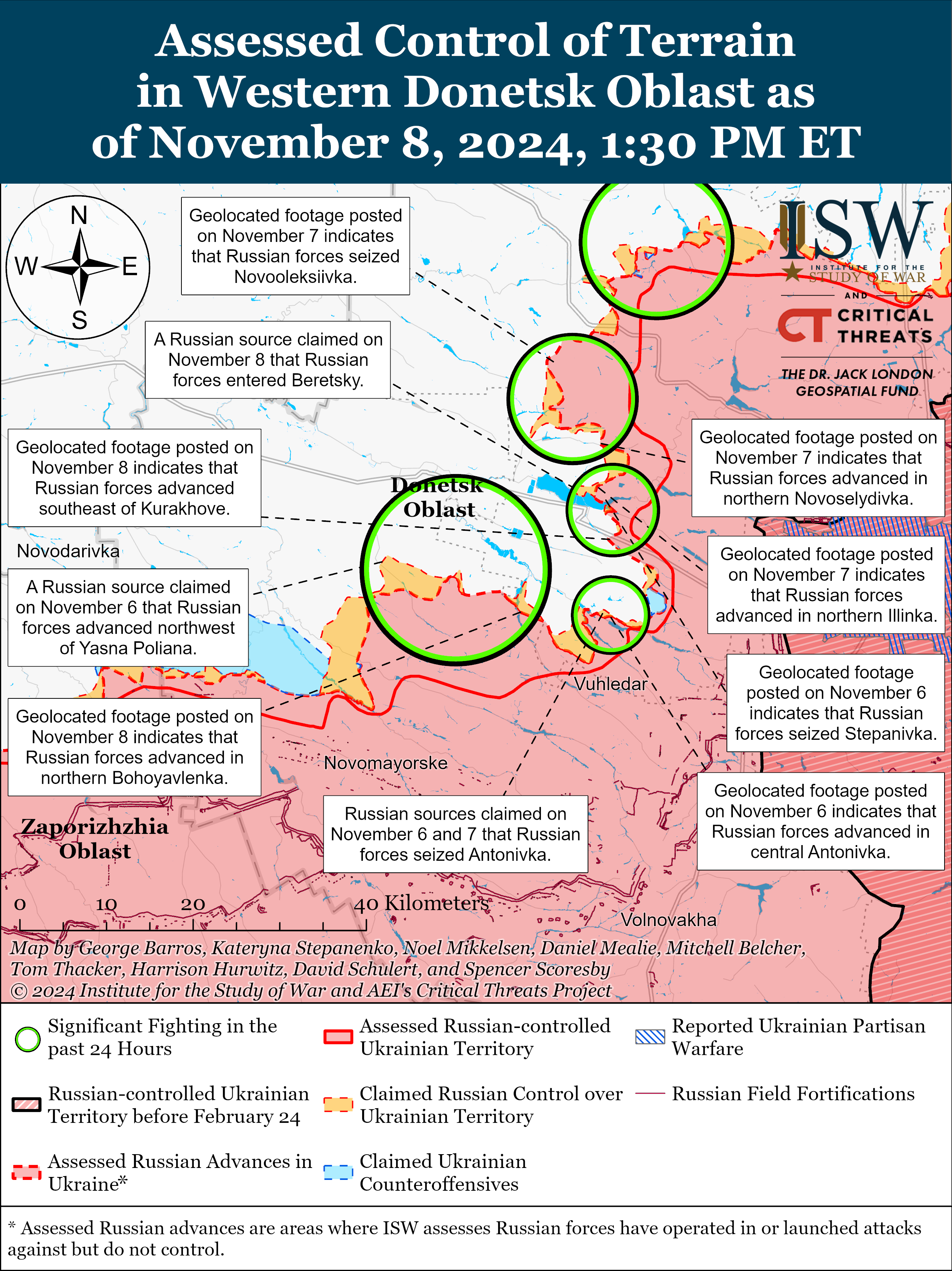 ЗСУ просунулися у Курській області, а ворог тисне на Донбасі: карти ISW