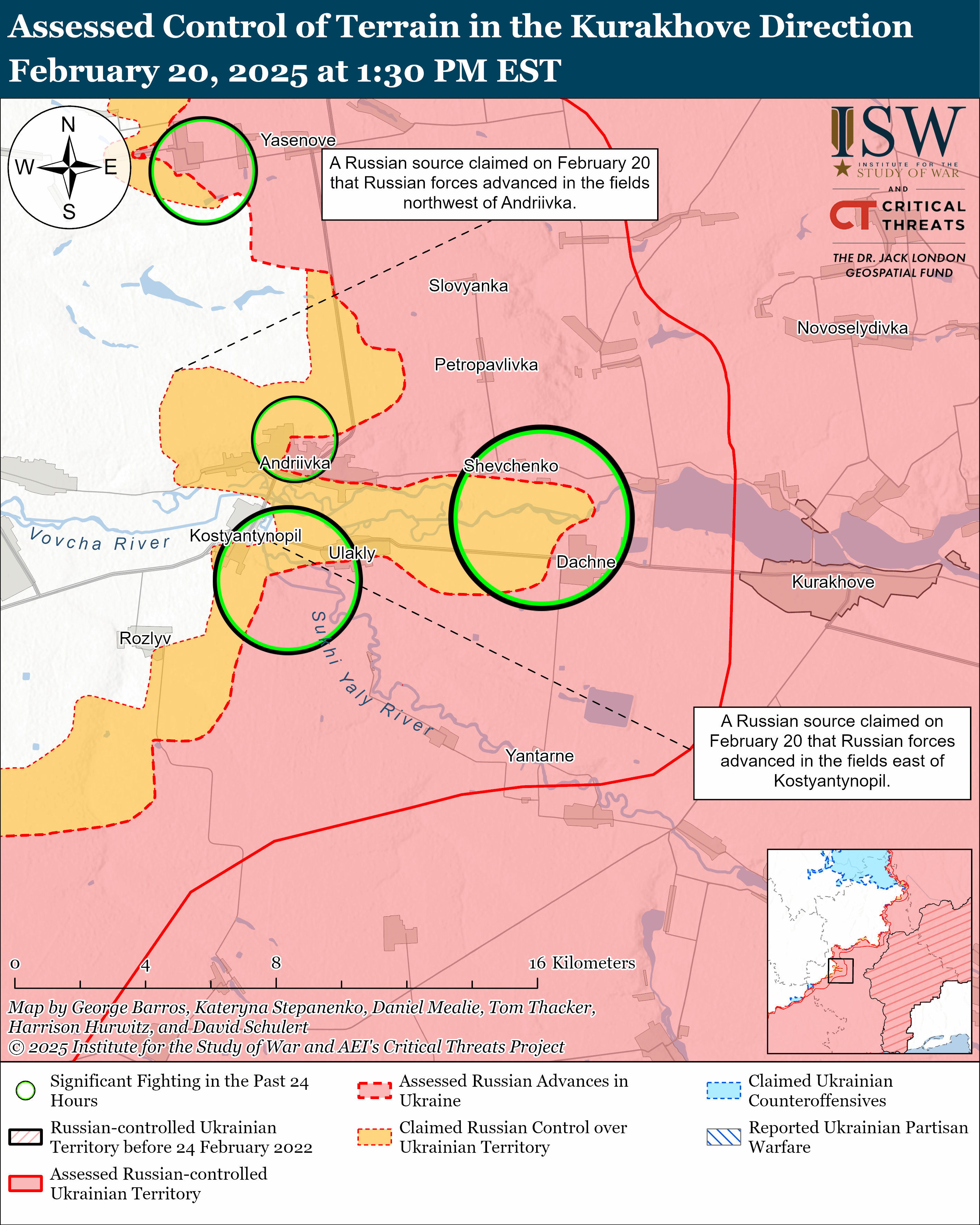 ВСУ продвинулись под Покровском, а оккупанты давят на двух направлениях: карты ISW