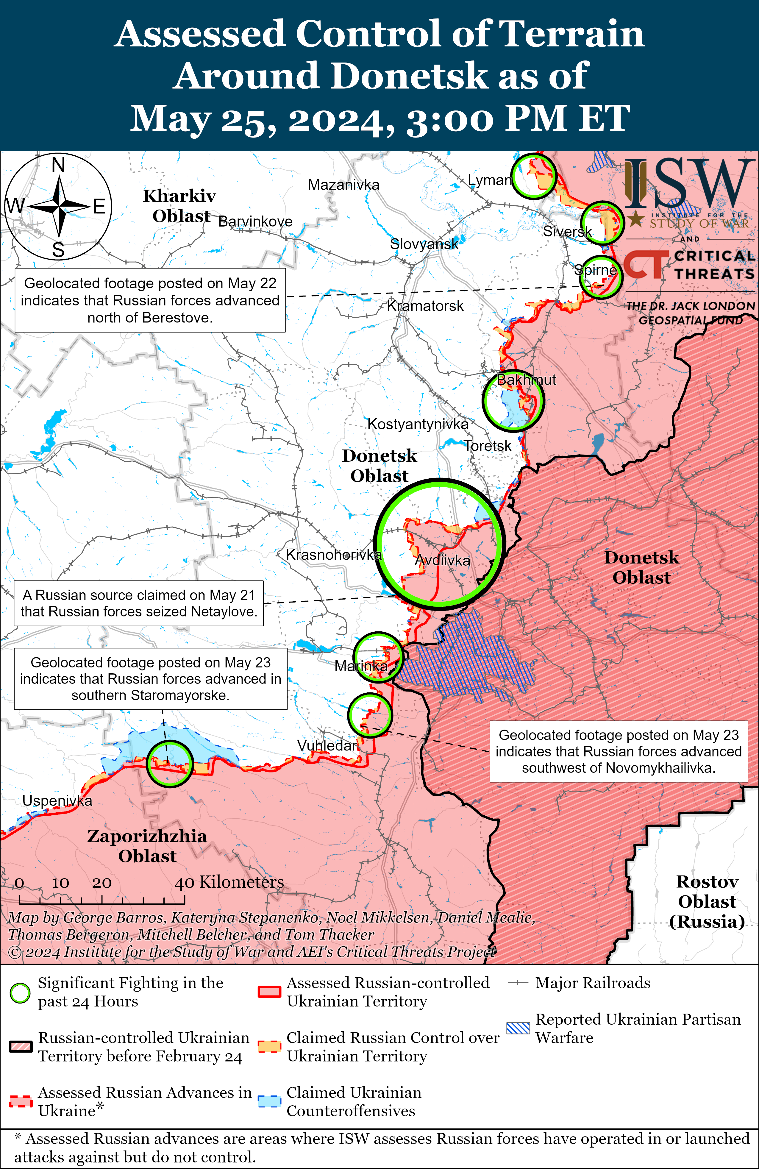 ЗСУ контратакують на Харківському напрямку, ворог просунувся у Донецькій області: карти ISW