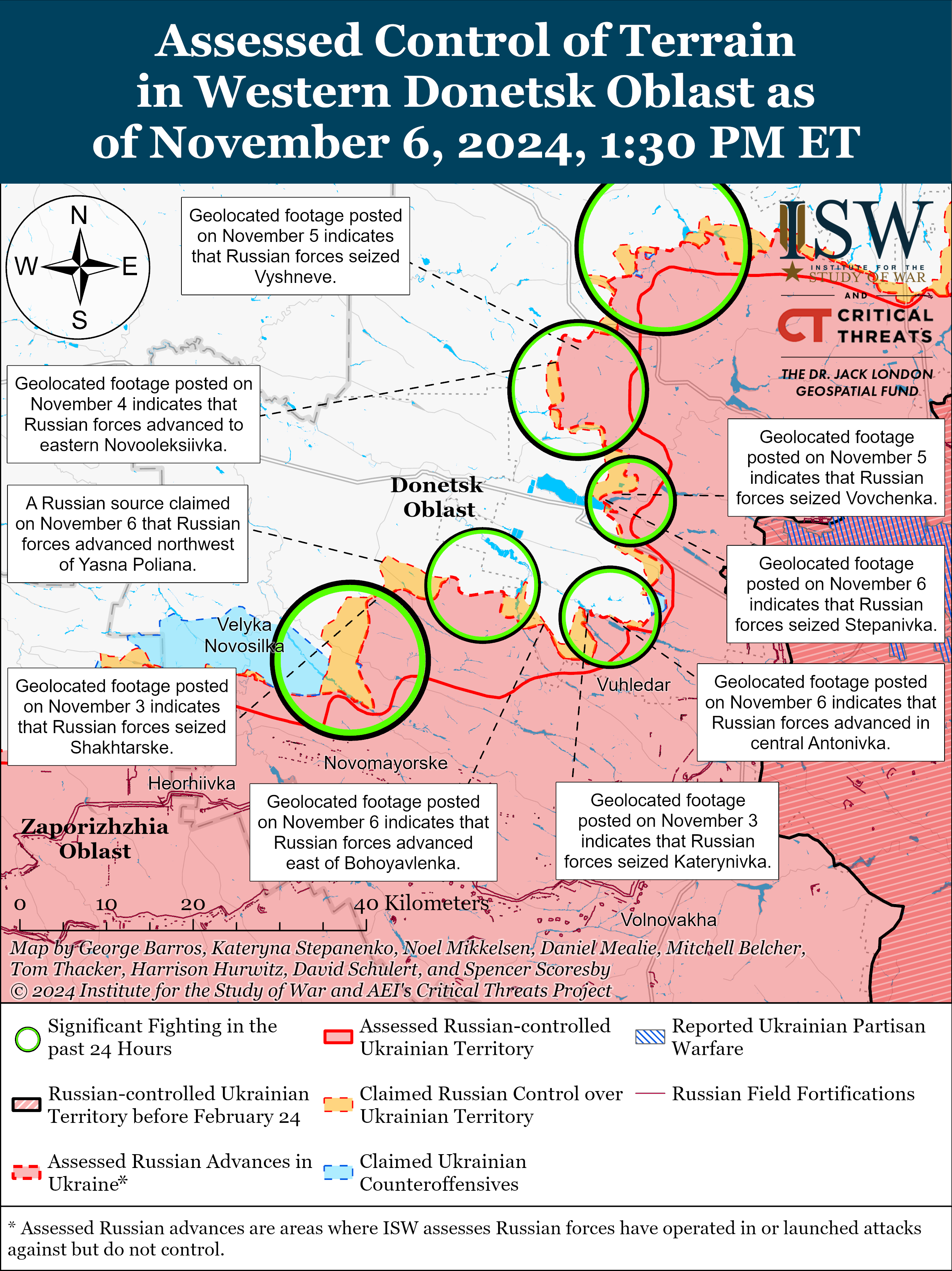 Окупанти просунулися на п'яти напрямках: карти ISW