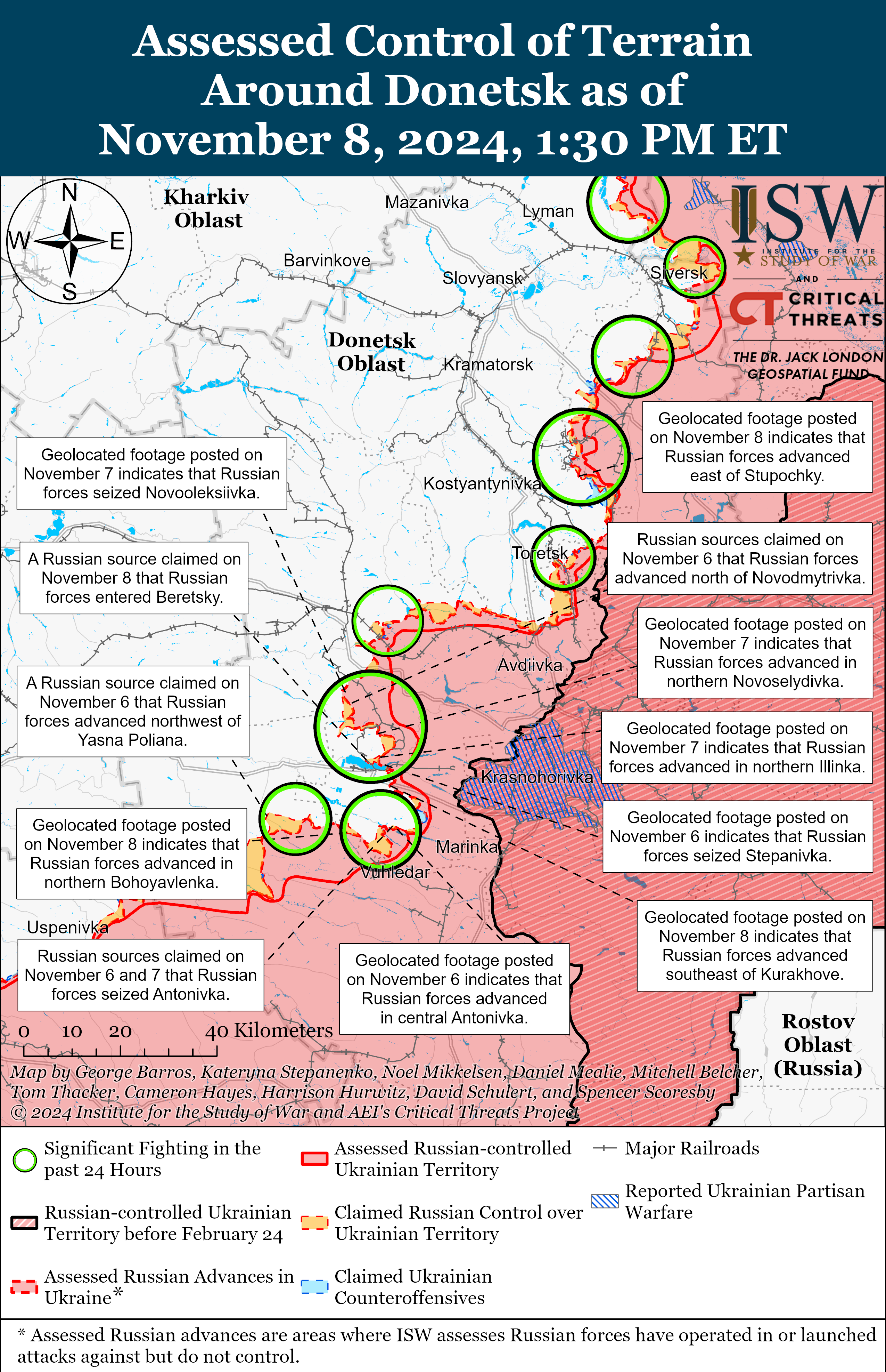 ЗСУ просунулися у Курській області, а ворог тисне на Донбасі: карти ISW