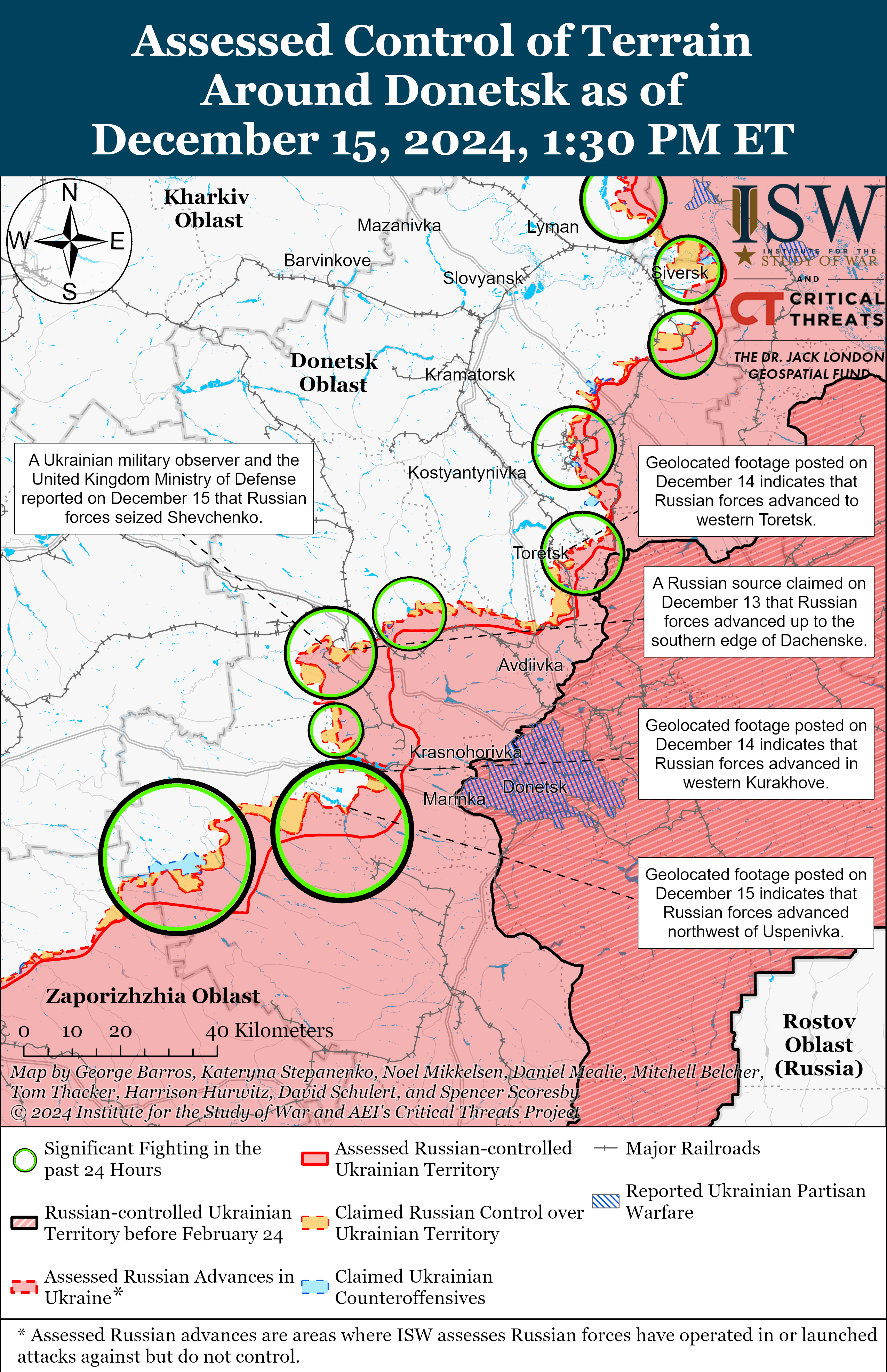 Враг продвинулся под Северском и Торецком, Покровском и Угледаром: карты ISW