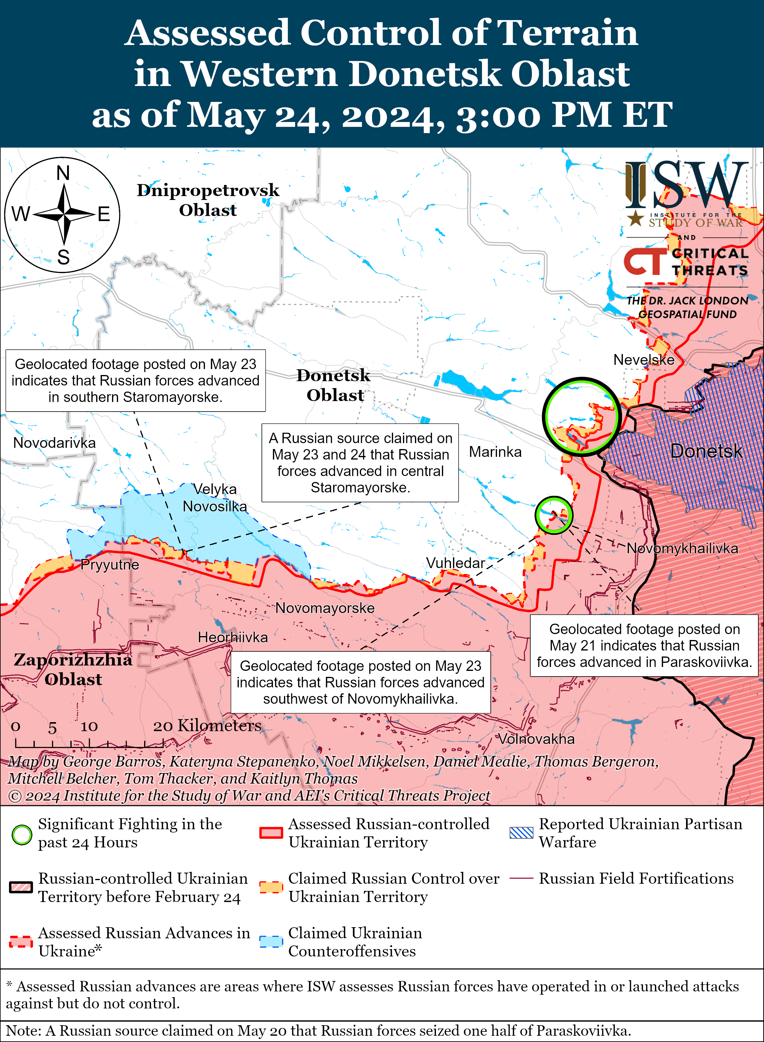 ЗСУ стримують ворога на Харківському напрямку, росіяни тиснуть на Донбасі: карти ISW