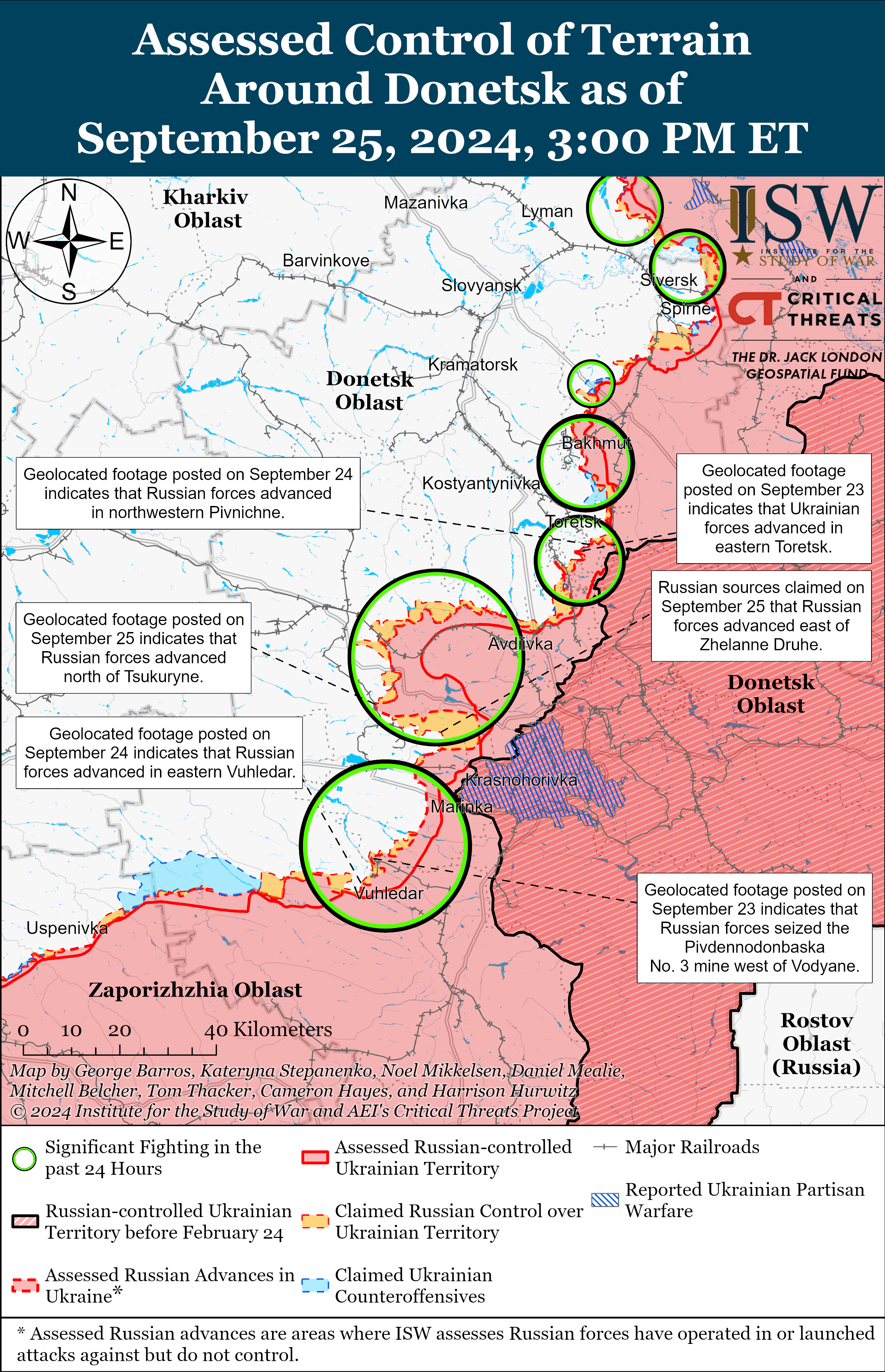 ЗСУ відвойовують позиції у Вовчанську, а ворог просунувся в районі Вугледара: карти ISW