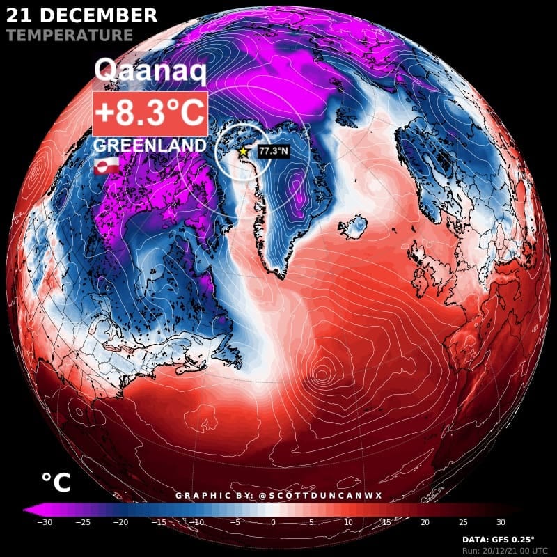 Настоящая аномалия. В Гренландии зафиксировали рекордно высокую температуру воздуха