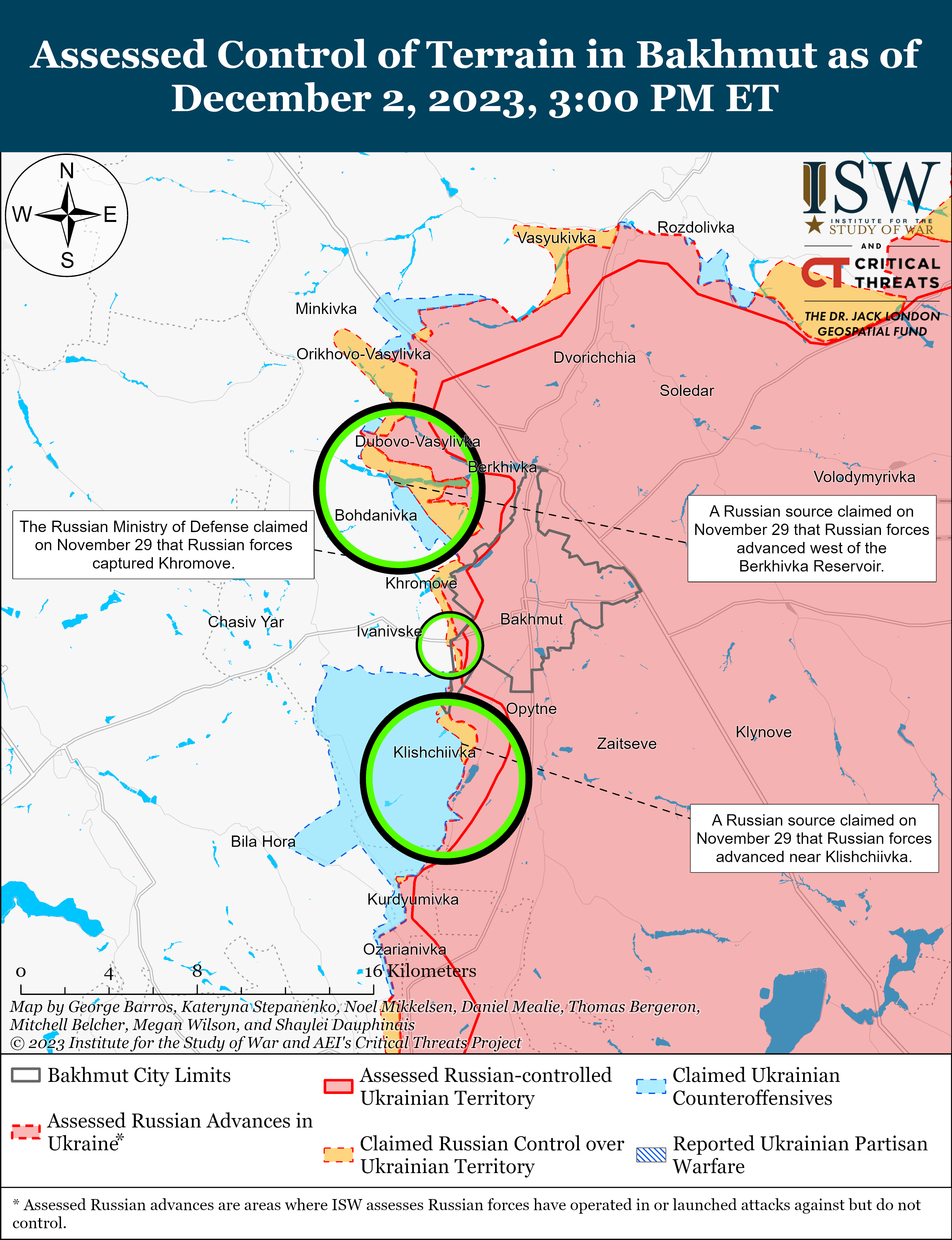 ВСУ продолжают операции на левом берегу Херсонской области: карты ISW
