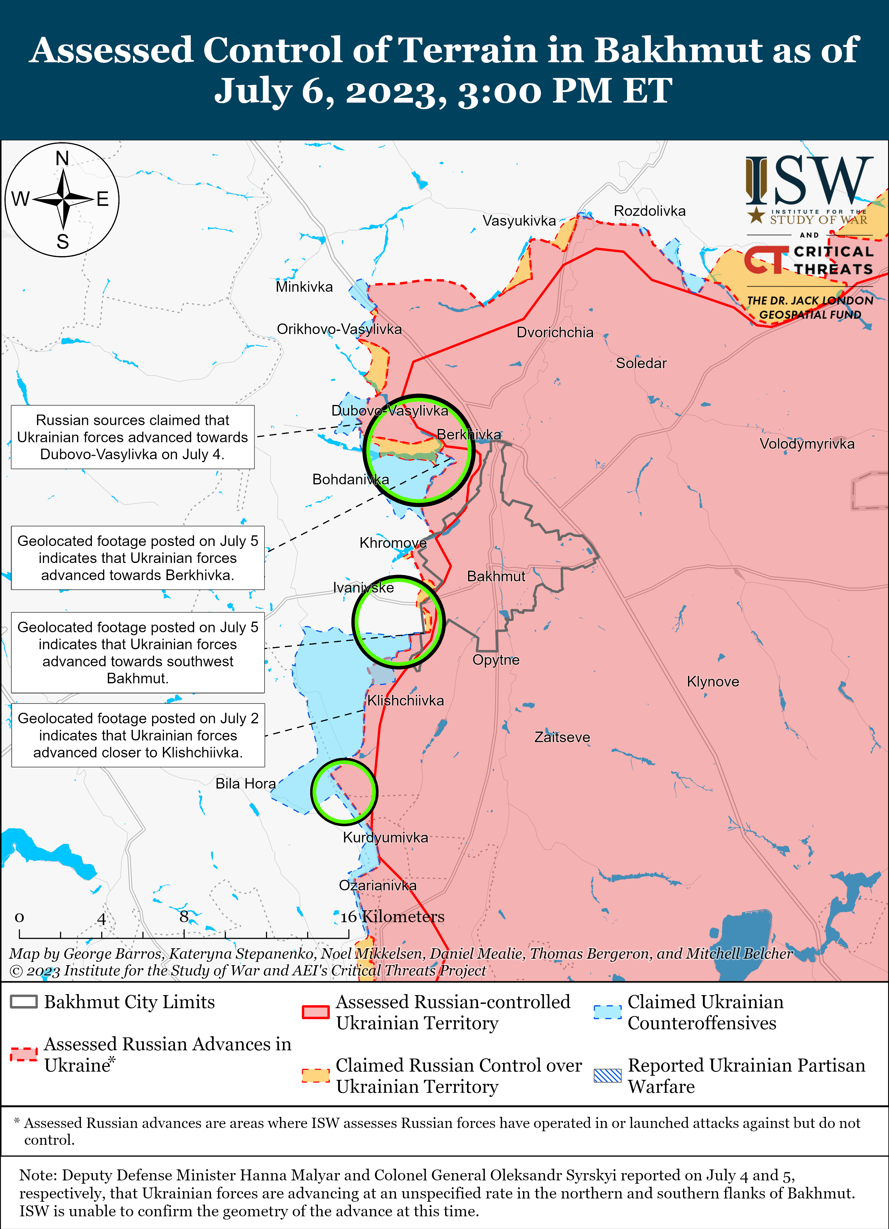 ЗСУ просуваються на Запорізькому напрямку і розвивають успіх під Бахмутом: карти боїв ISW