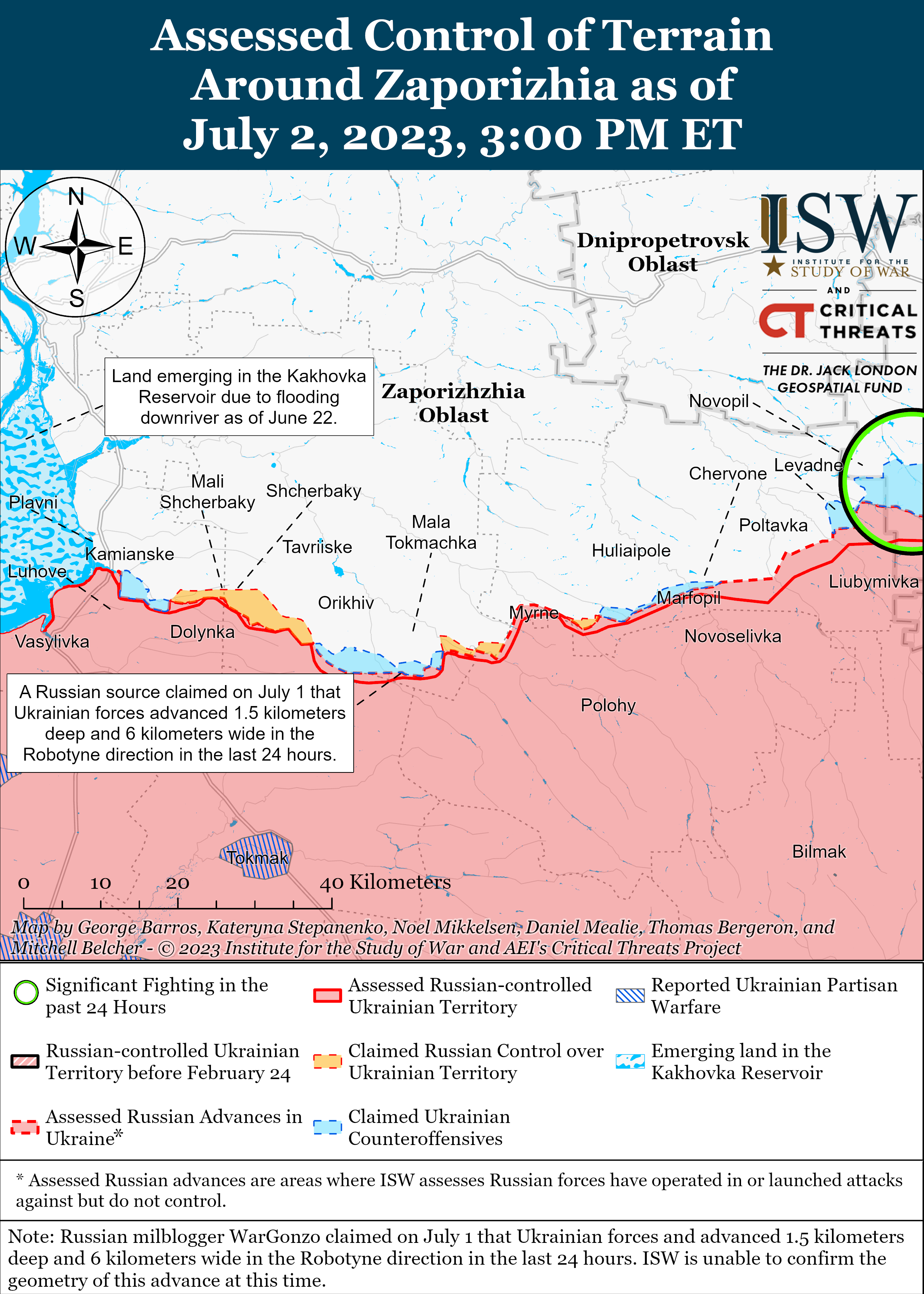 ВСУ держат позиции на восточном берегу Днепра и продвигаются под Бахмутом: карты боев ISW