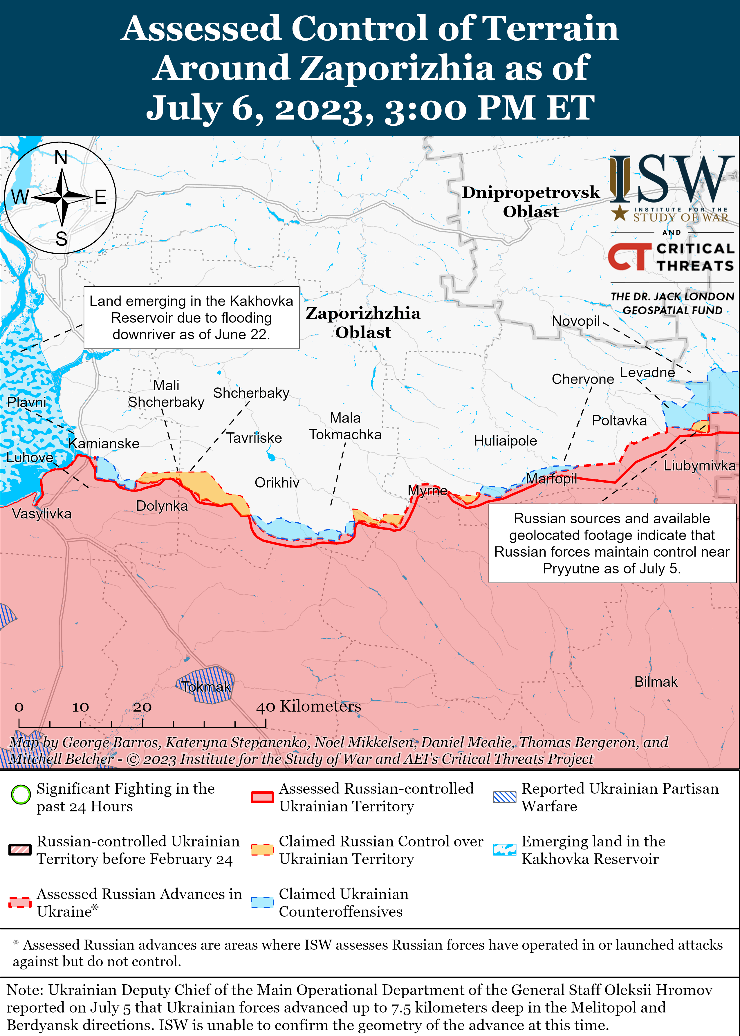 ЗСУ просуваються на Запорізькому напрямку і розвивають успіх під Бахмутом: карти боїв ISW