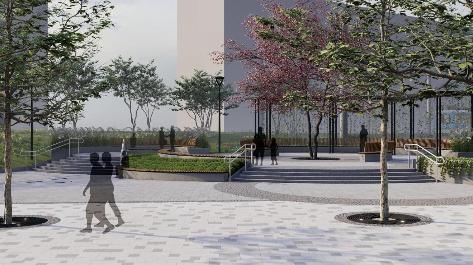 В Киеве показали концепцию нового сквера возле метро "Героев Днепра": фото и особенности