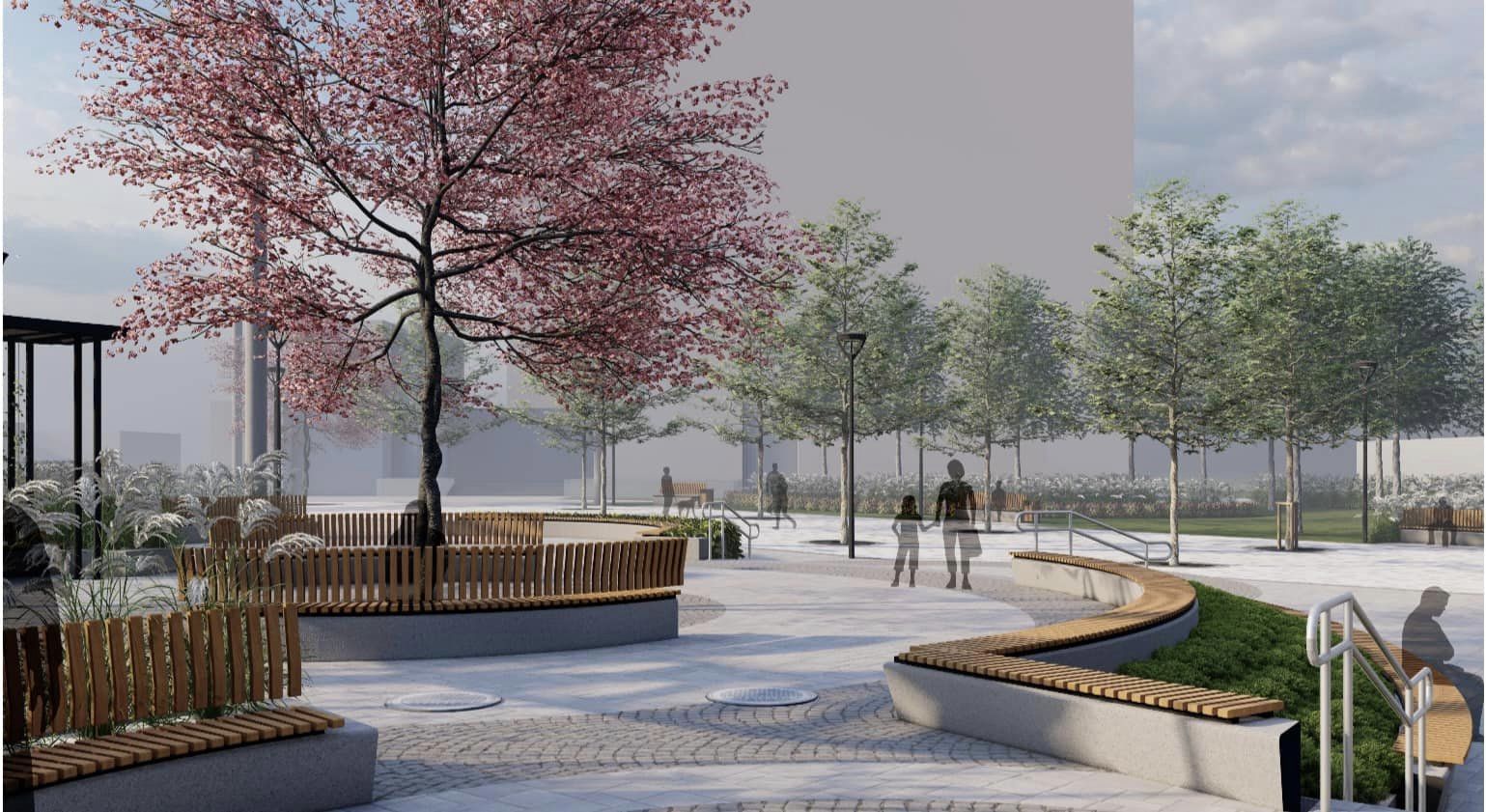 В Киеве показали концепцию нового сквера возле метро "Героев Днепра": фото и особенности