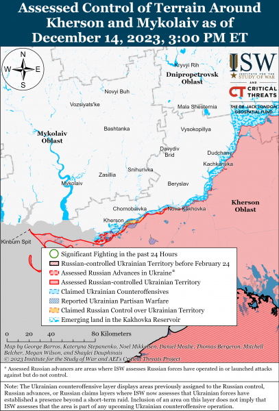 ВСУ продолжают наземные операции на левом берегу Херсонской области: карты ISW