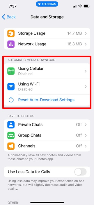 Як заборонити Telegram завантажувати фото та відео автоматично на всіх ваших пристроях