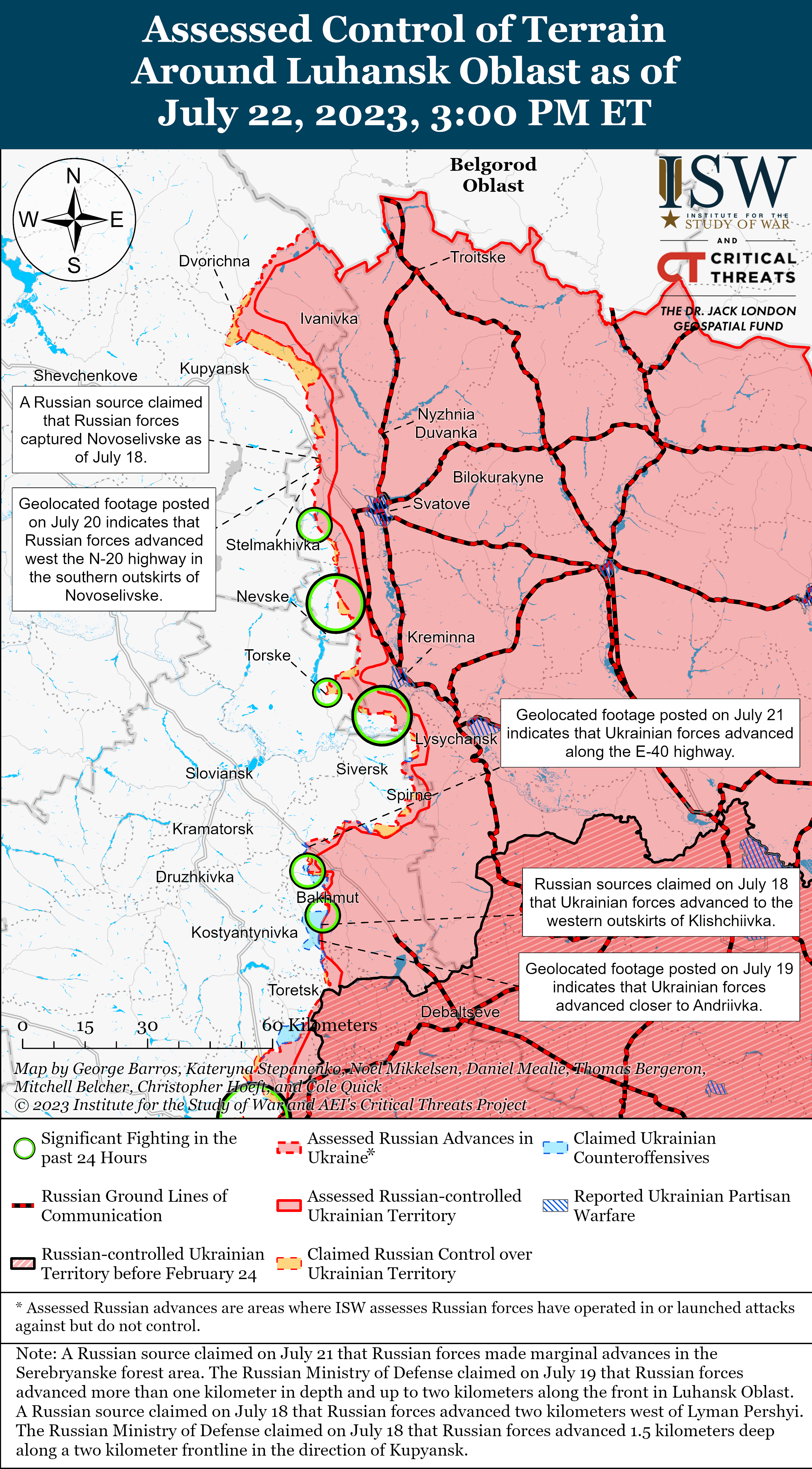 ЗСУ не дають окупантам контратакувати під Бахмутом: карти боїв ISW