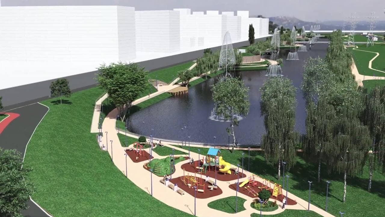 На Троещине построят огромную зону отдыха с фонтанами на воде: как она будет выглядеть