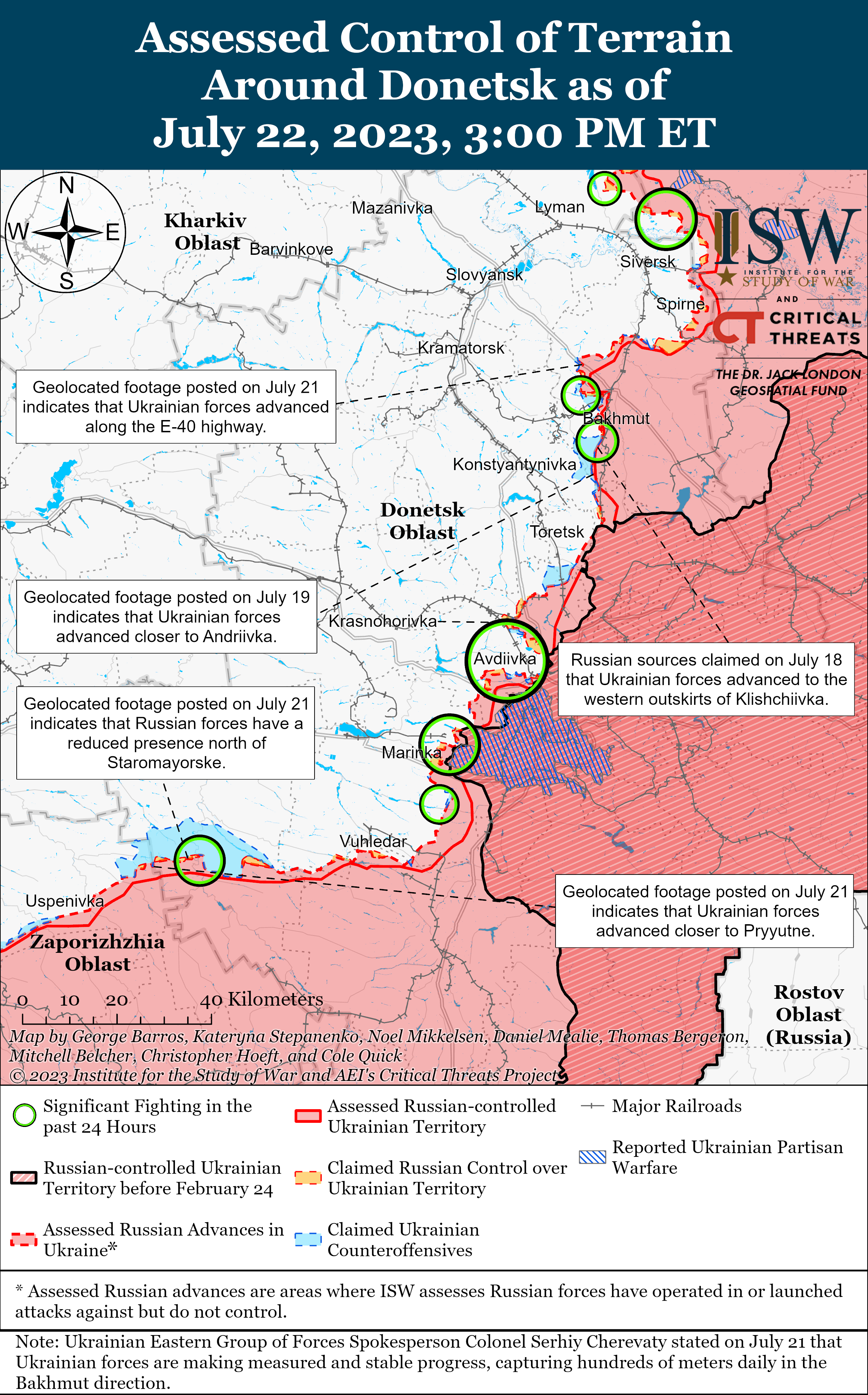 ВСУ не дают оккупантам контратаковать под Бахмутом: карты боев ISW