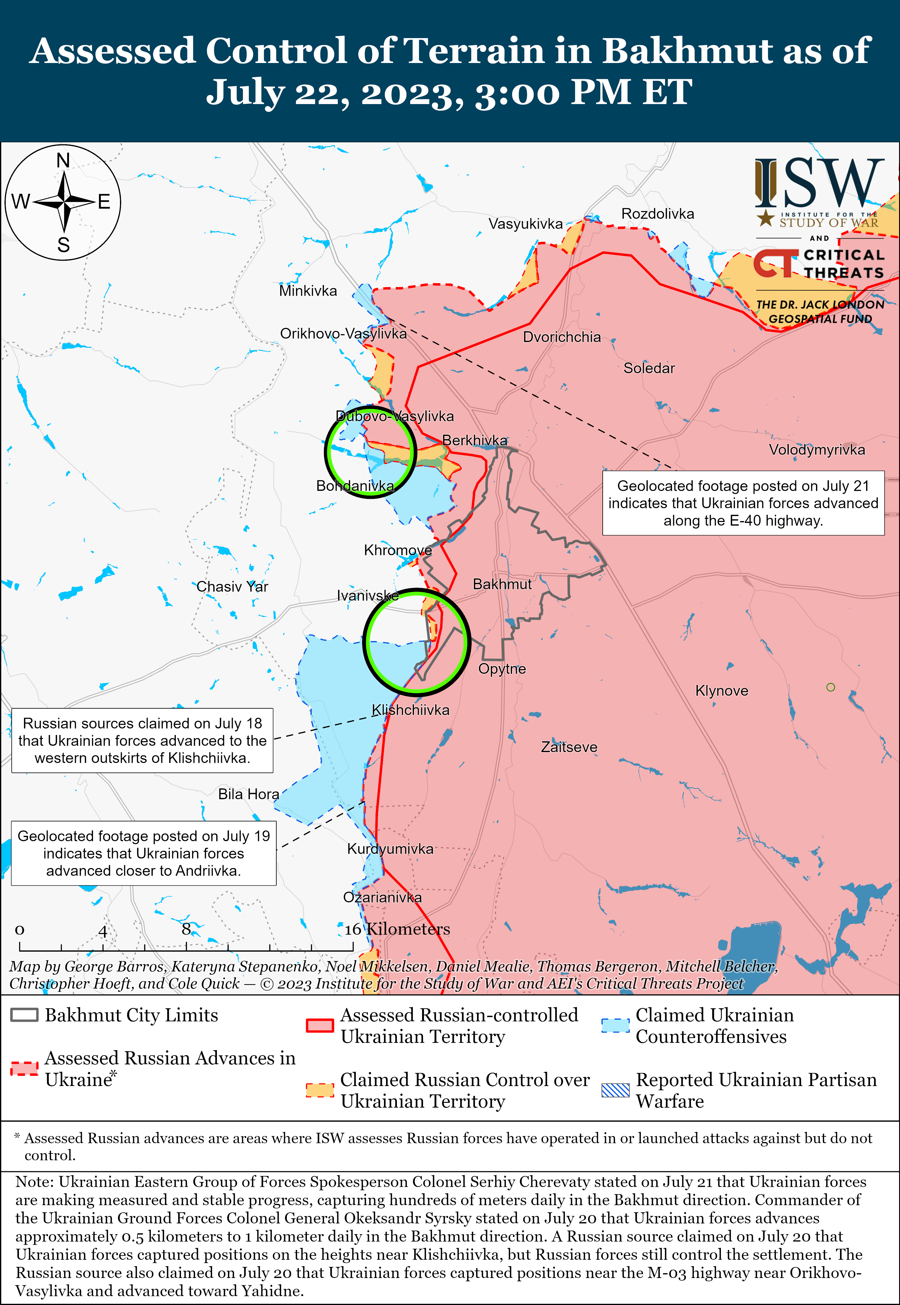ЗСУ не дають окупантам контратакувати під Бахмутом: карти боїв ISW