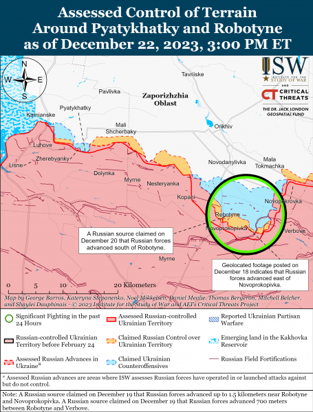 Украинские войска вели позиционные бои восточнее Клещиевки Донецкой области: карты ISW