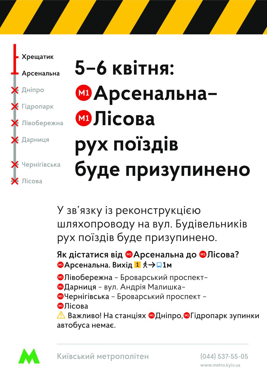 У Києві на вихідних закриють 6 станцій метро: що відбувається