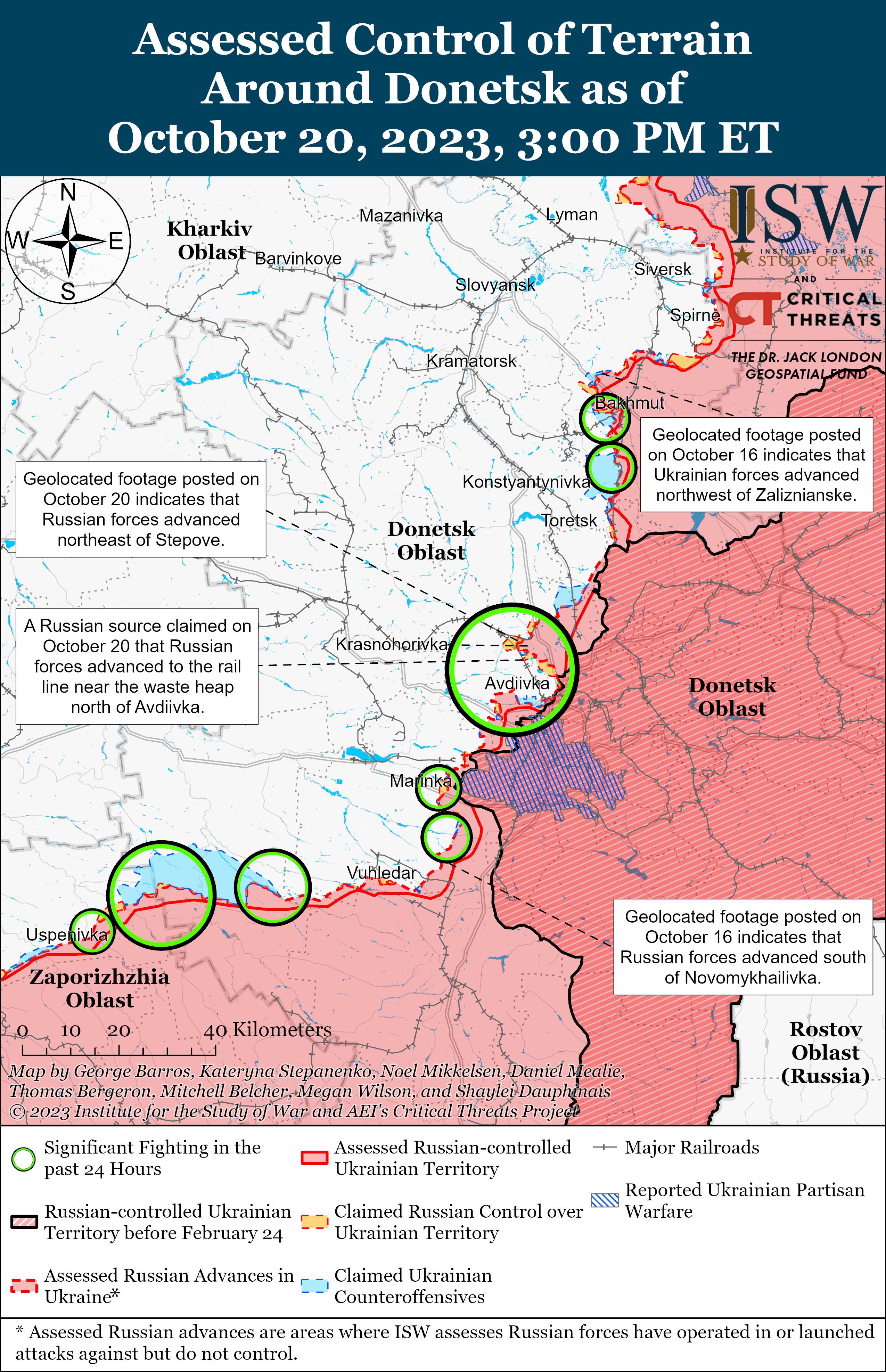 Уничтожение техники россиян вблизи Авдеевки и продвижение ВСУ: карты ISW