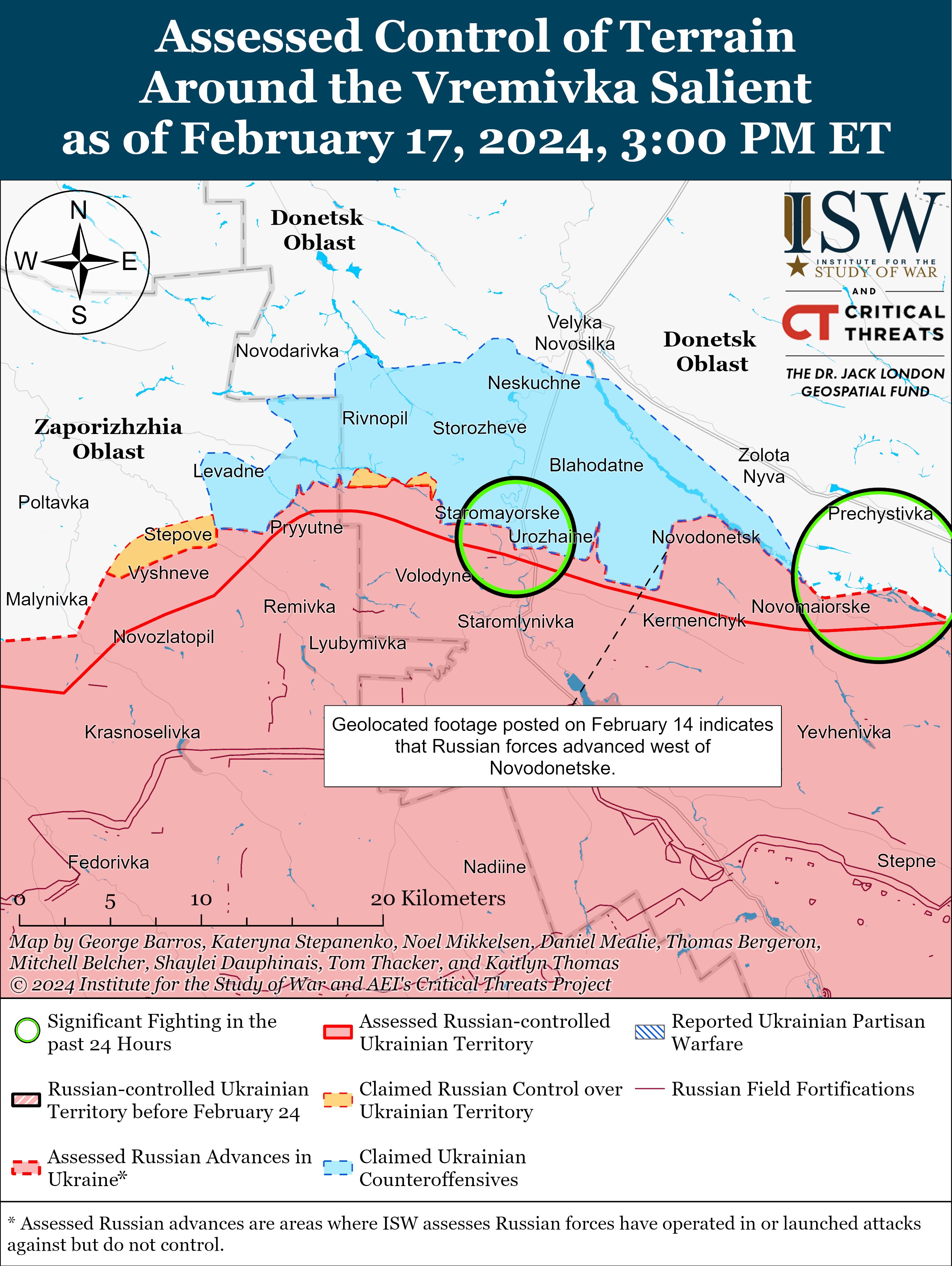 Росіяни просунулися на північний захід від Бахмута: карти ISW