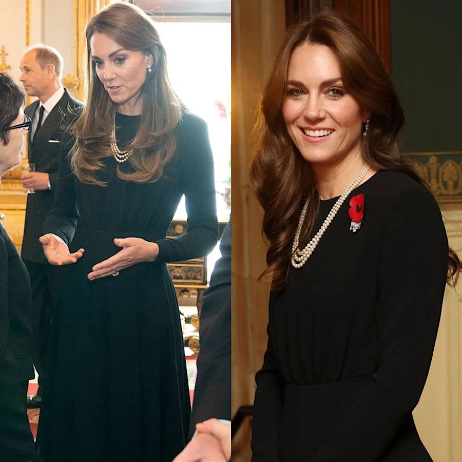 Кейт Миддлтон показала, как соединить изысканное черное платье с королевским жемчужным ожерельем (фото)