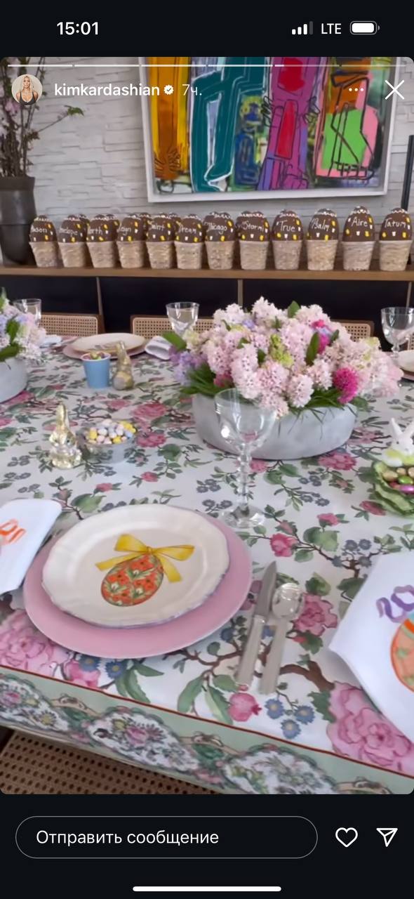 Кім Кардашьян показала, як та з ким святкує Великдень (фото)