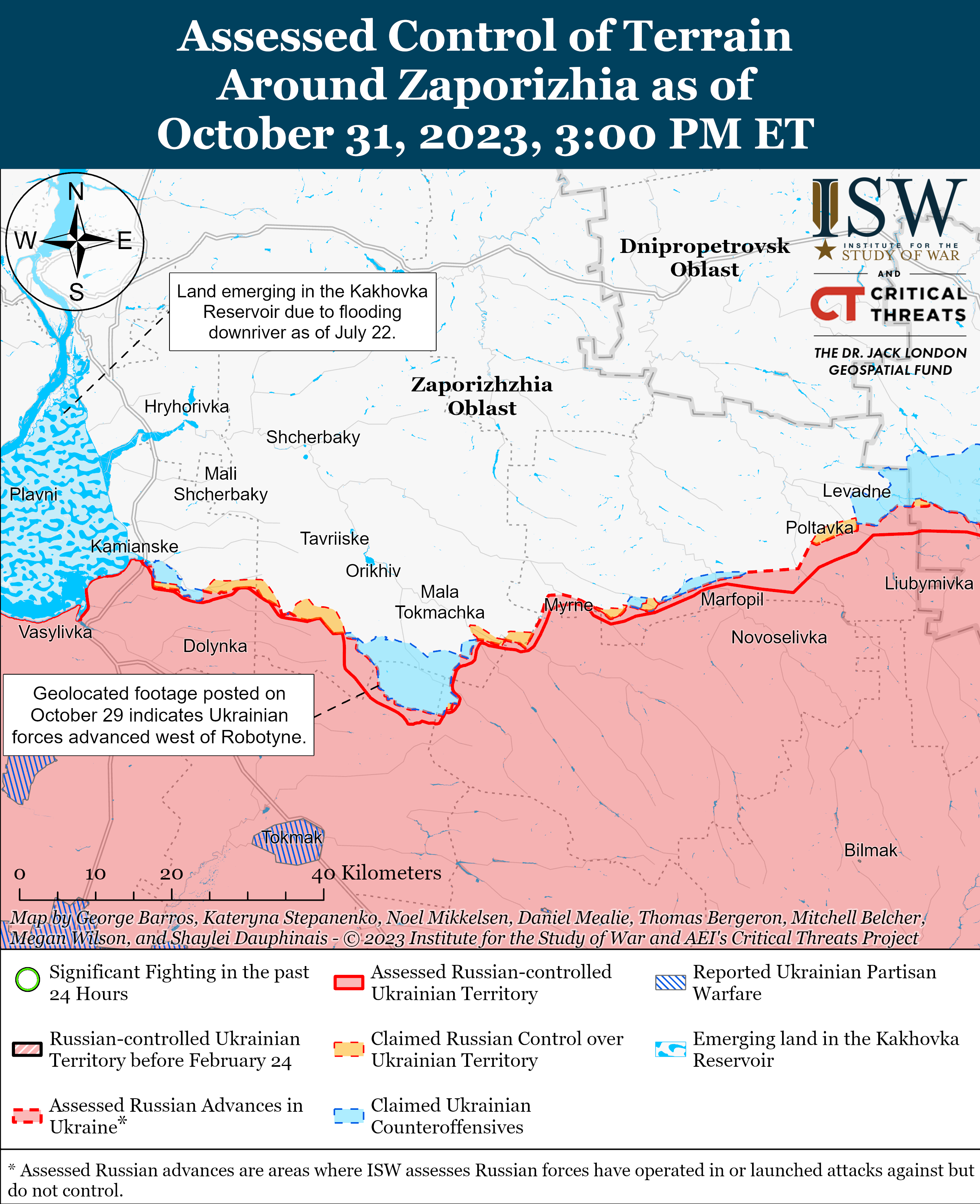 ВСУ пытались прорвать российскую оборону в районе Пищановки и Поймы: карты боев ISW