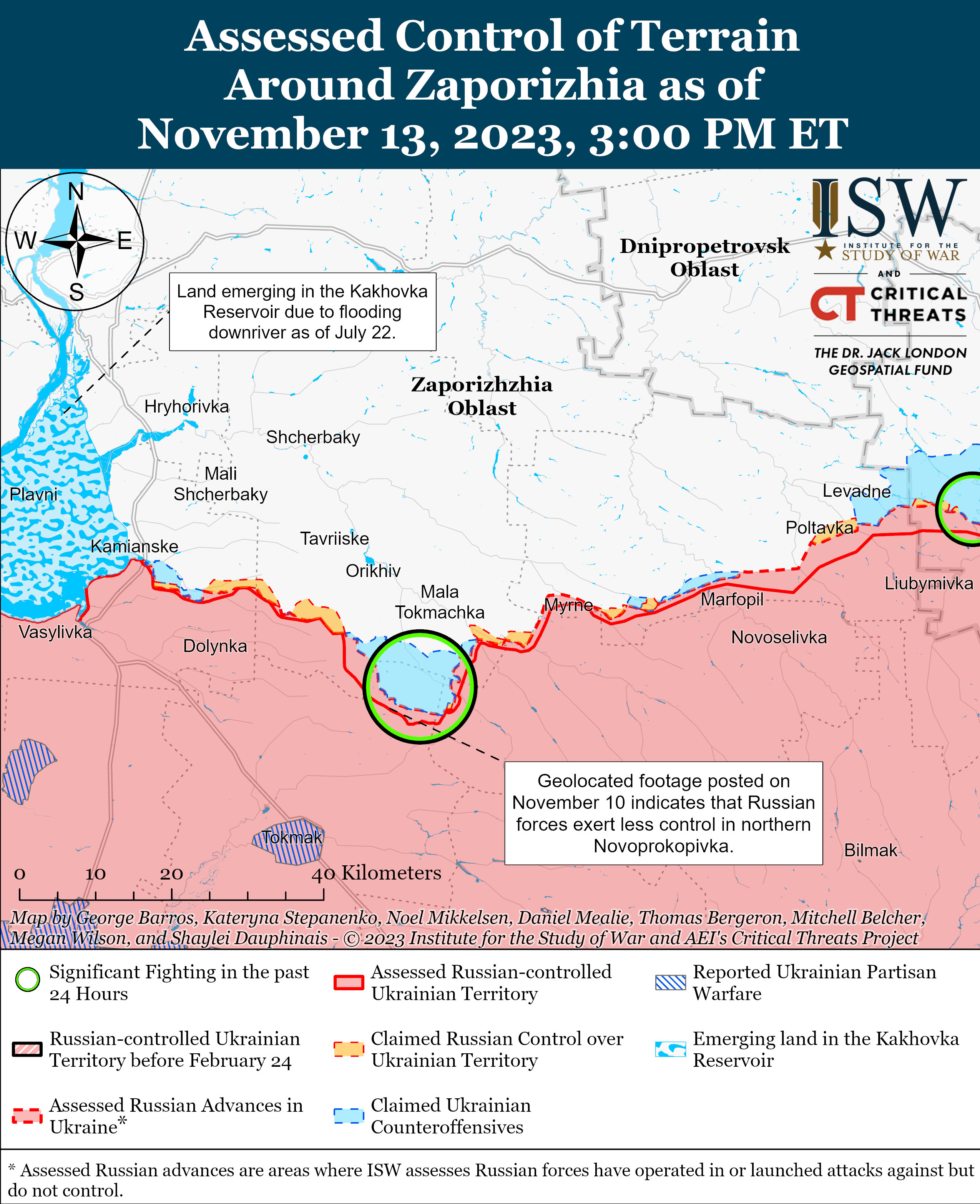 ВСУ продолжают наступательные операции на Мелитопольском направлении: карты ISW