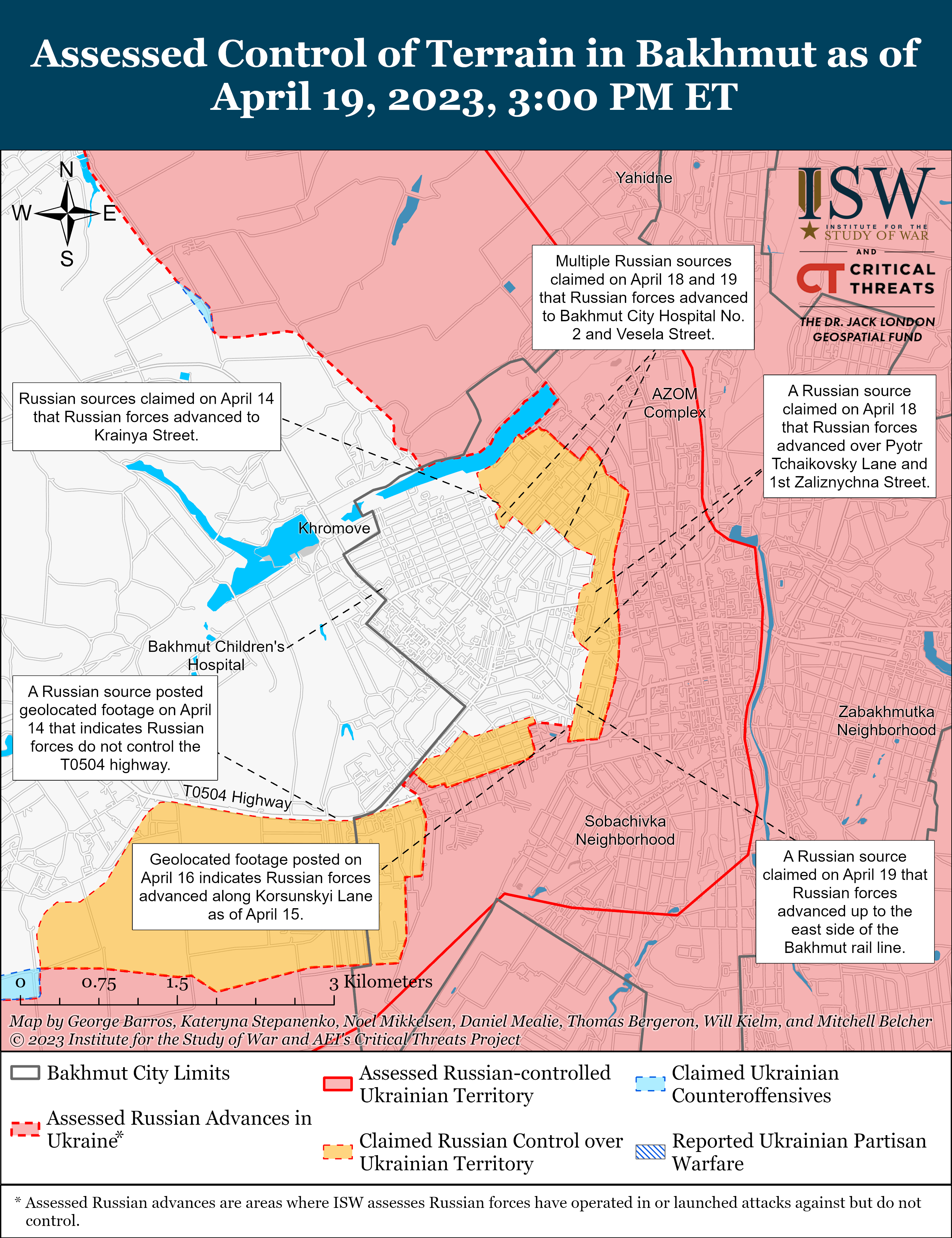 В Бахмуте произошло 34 боевых столкновения между ВСУ и оккупантами: карты боев ISW