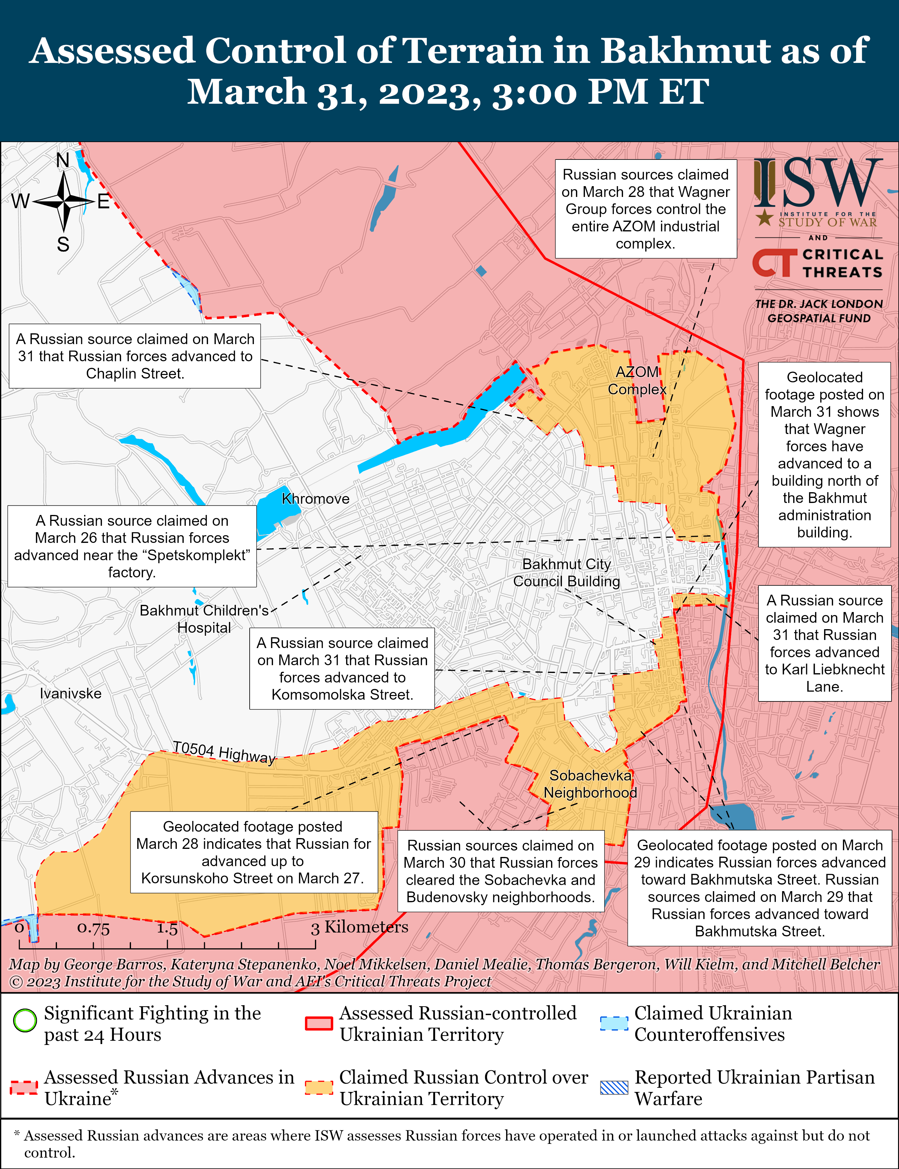 ВСУ возобновили позиции вокруг Бахмута: карты боев ISW