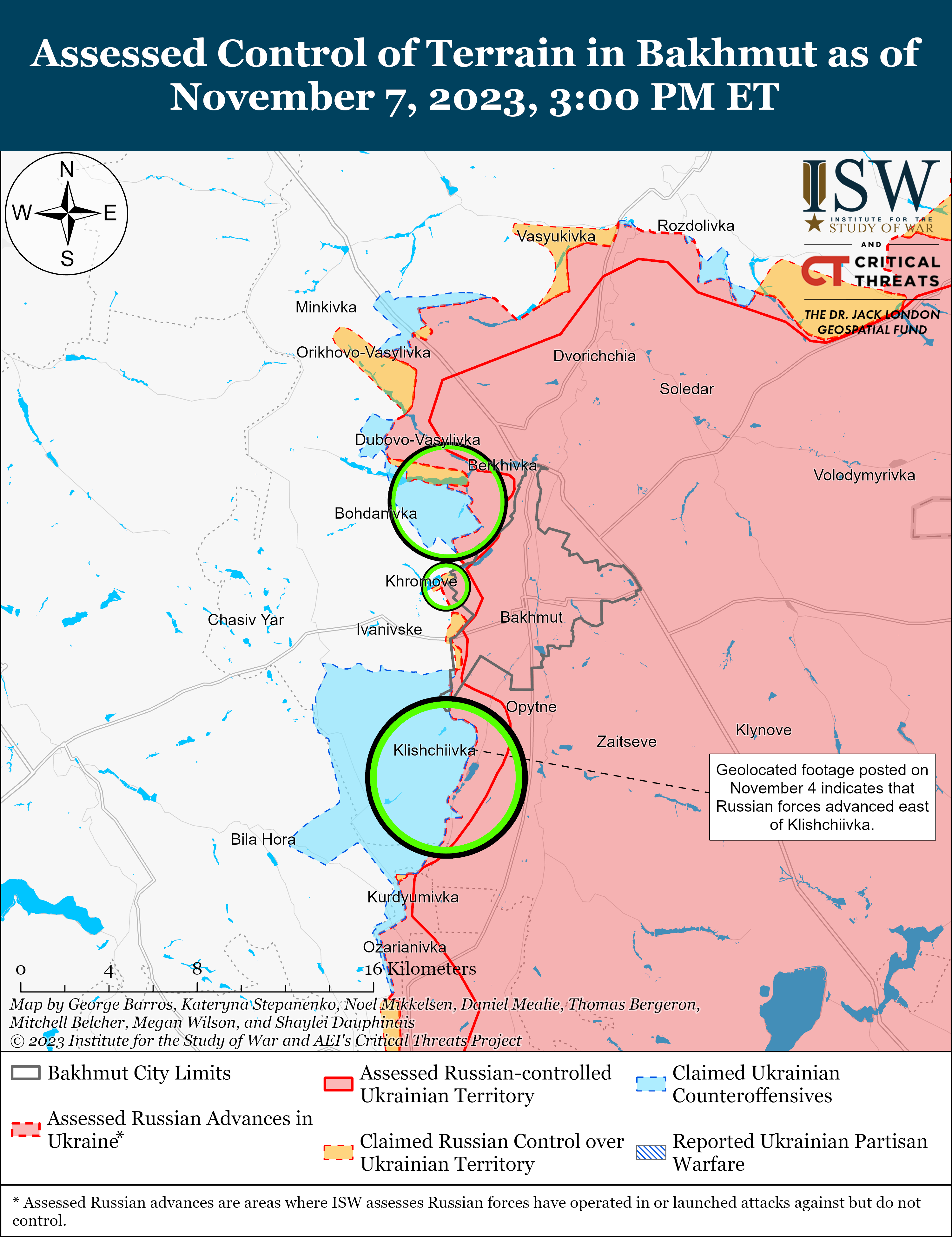 ВСУ продвинулись на Бахмутском направлении: карты боев ISW