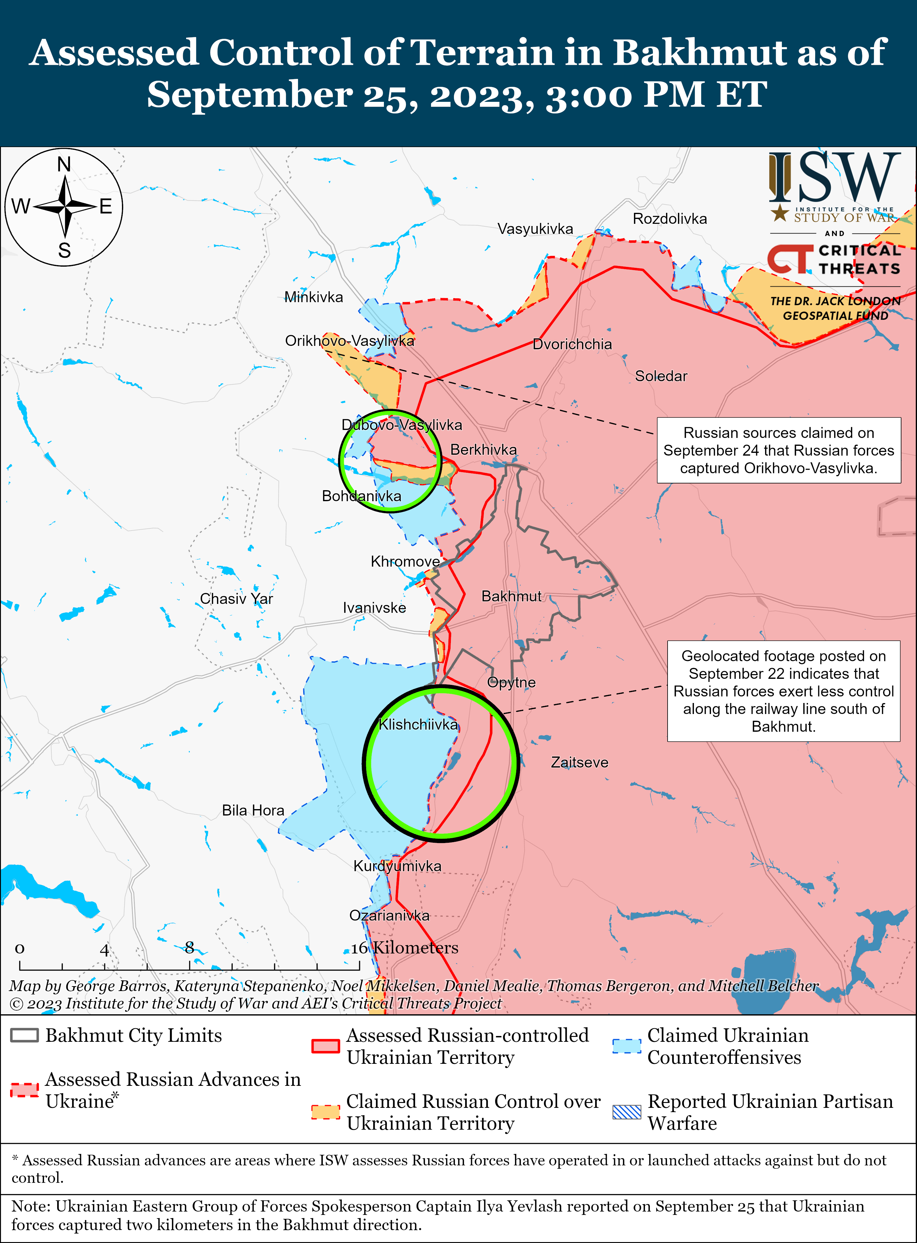 ЗСУ звільнили ще два кілометри територій на Бахмутському напрямку: карти боїв ISW