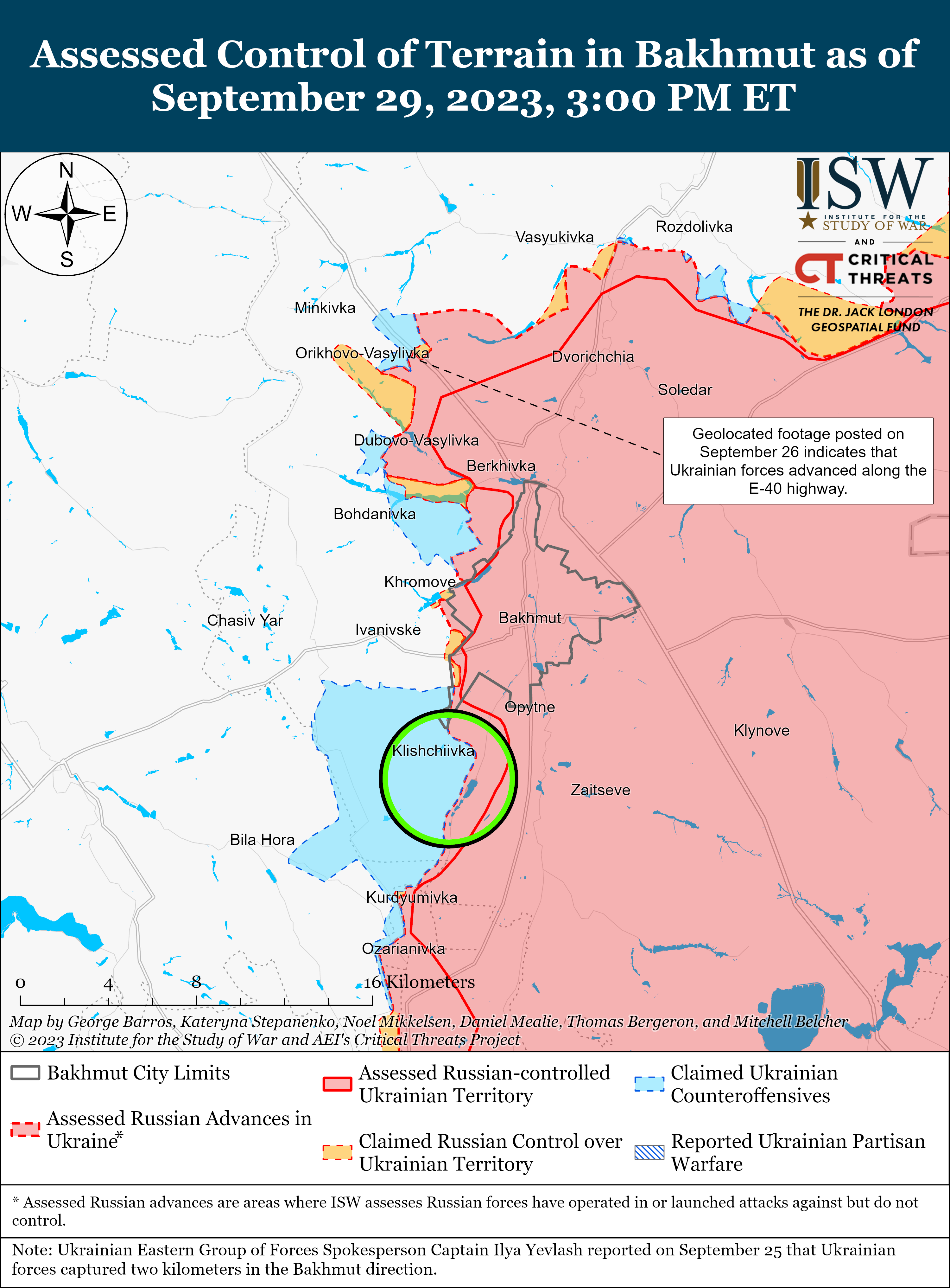 ВСУ продвинулись вблизи Клещиевки на Бахмутском направлении: карты боев ISW