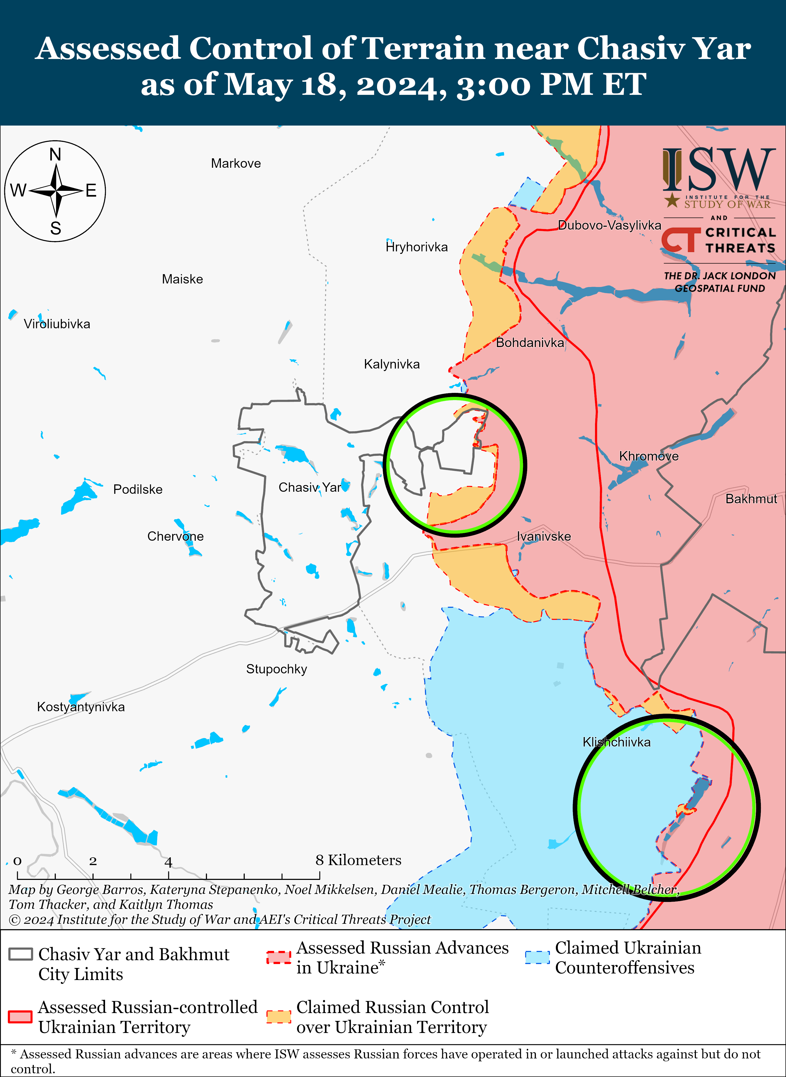 Російські війська не просунулися на жодному напрямку у Харківській області: карти ISW