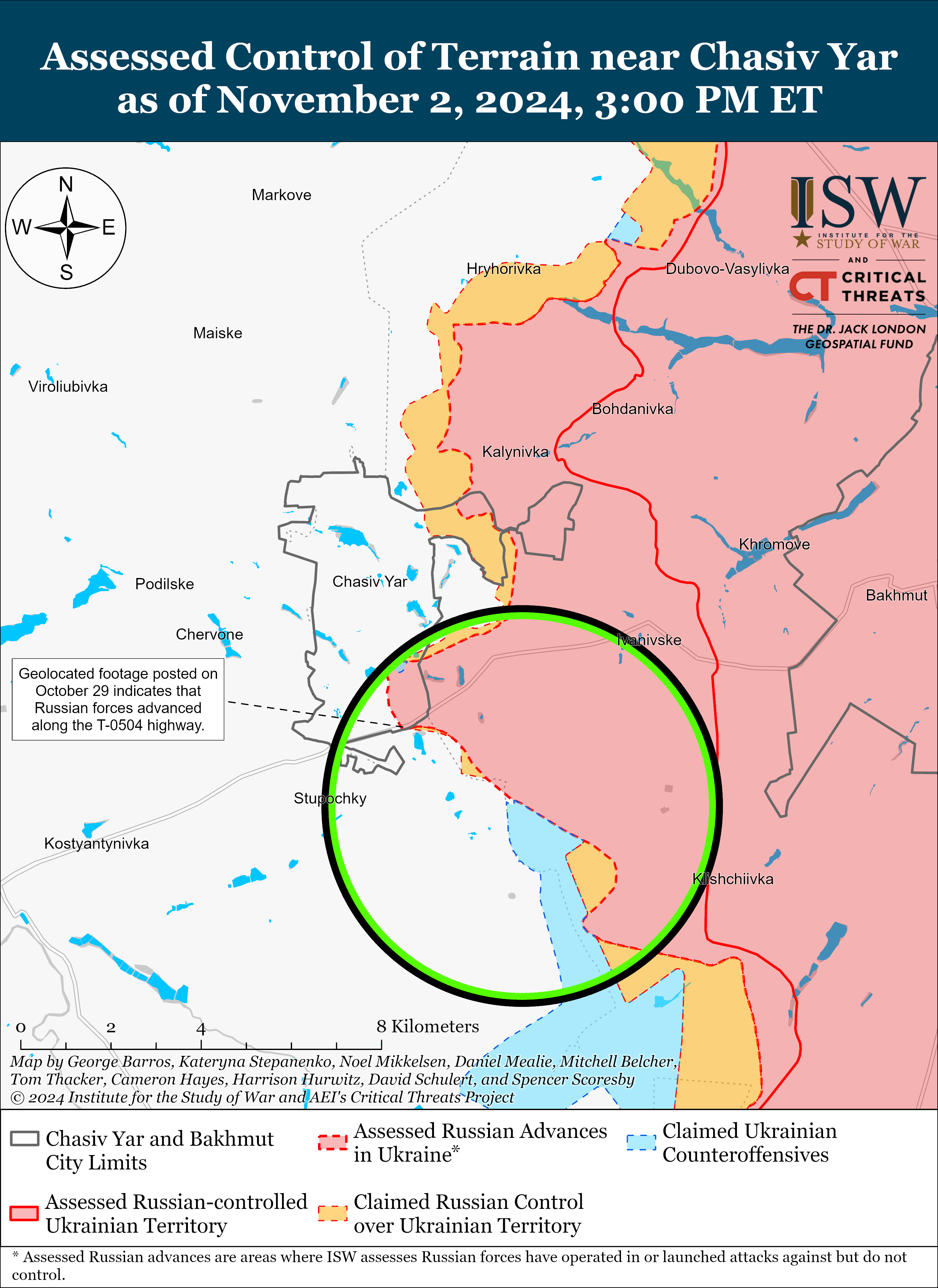 В Україні росіяни просунулися лише на одному напрямку: карти ISW