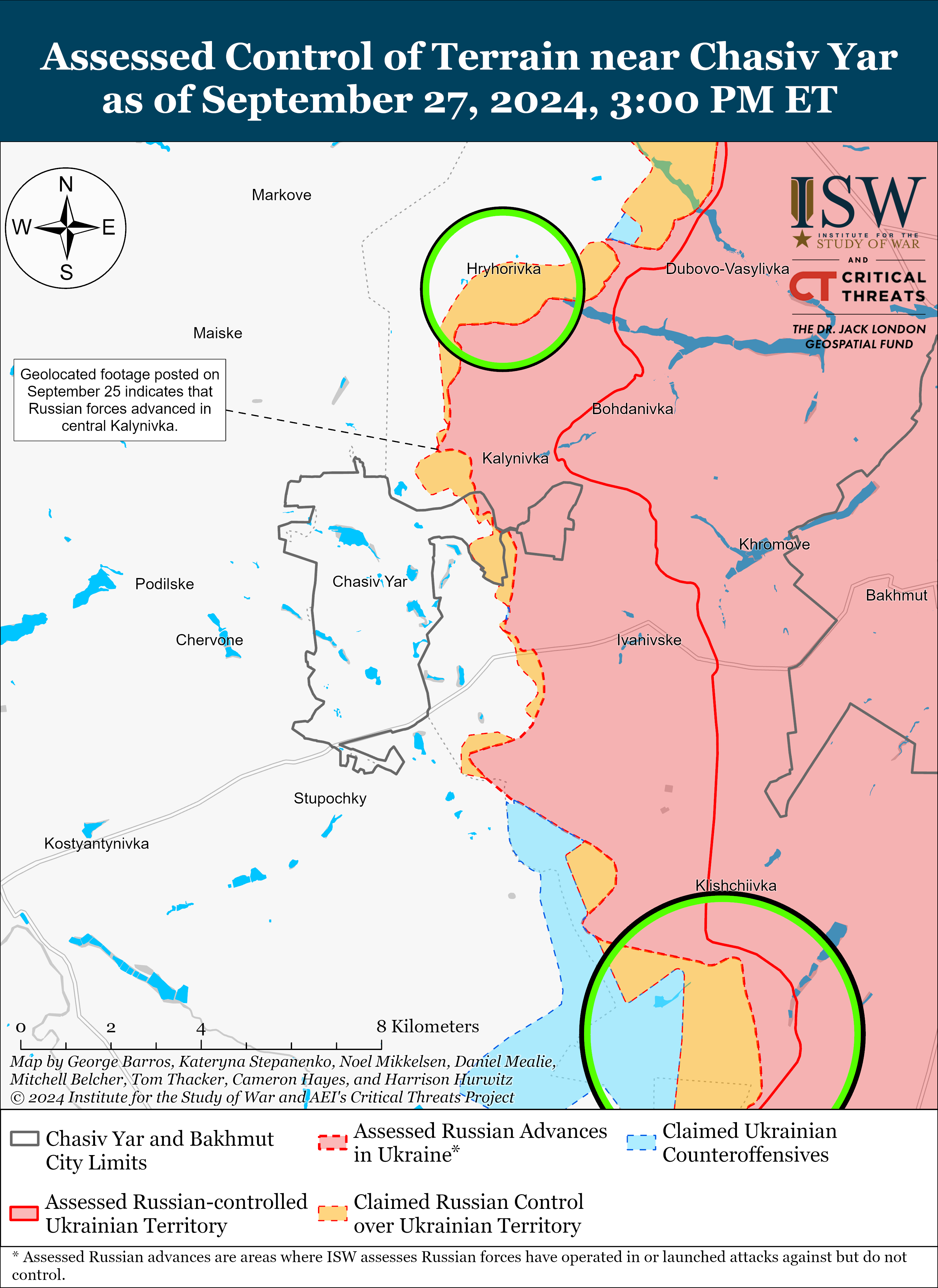 Оккупанты продвинулись на двух направлениях в Украине: карты ISW