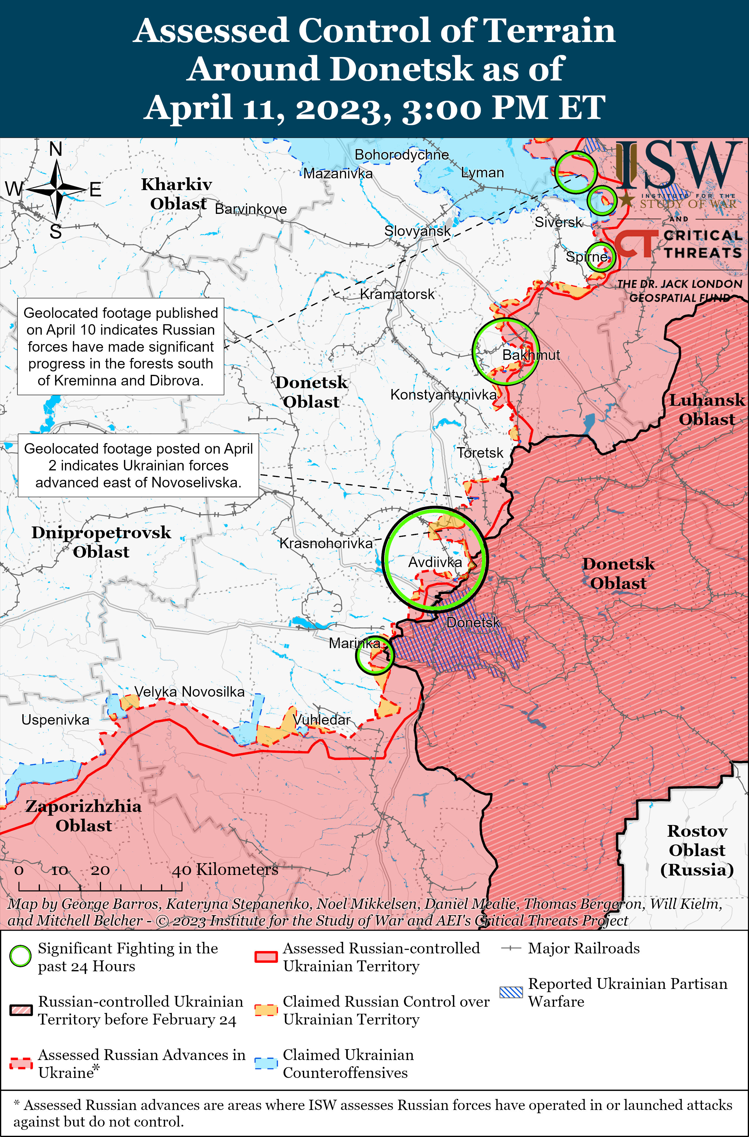 Россияне атакуют ВСУ из термобарической артиллерии вблизи Кременной: карты боев ISW