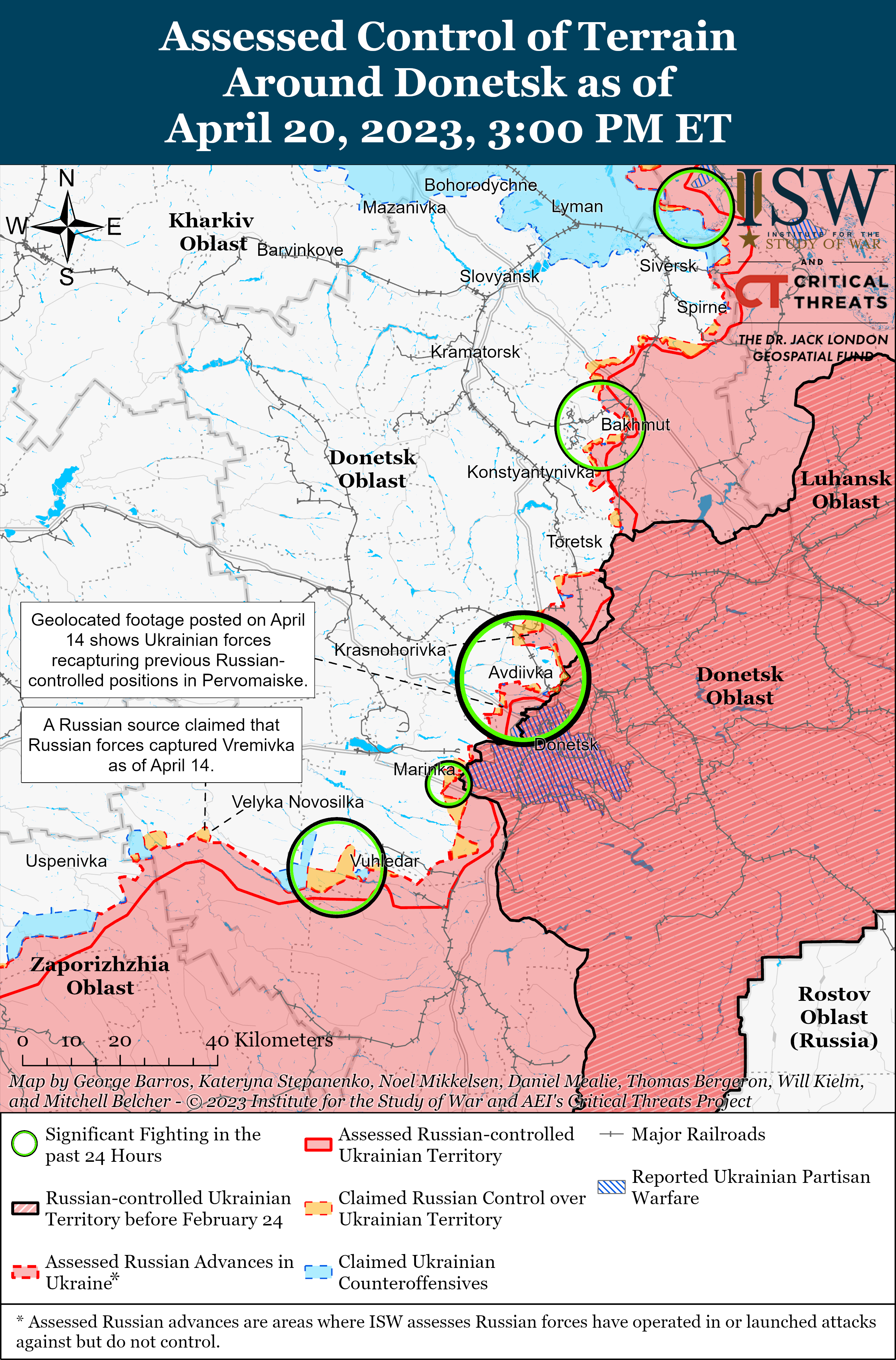 Росіяни безуспішно намагались оточити ЗСУ в Мар'їнці: карти боїв від ISW