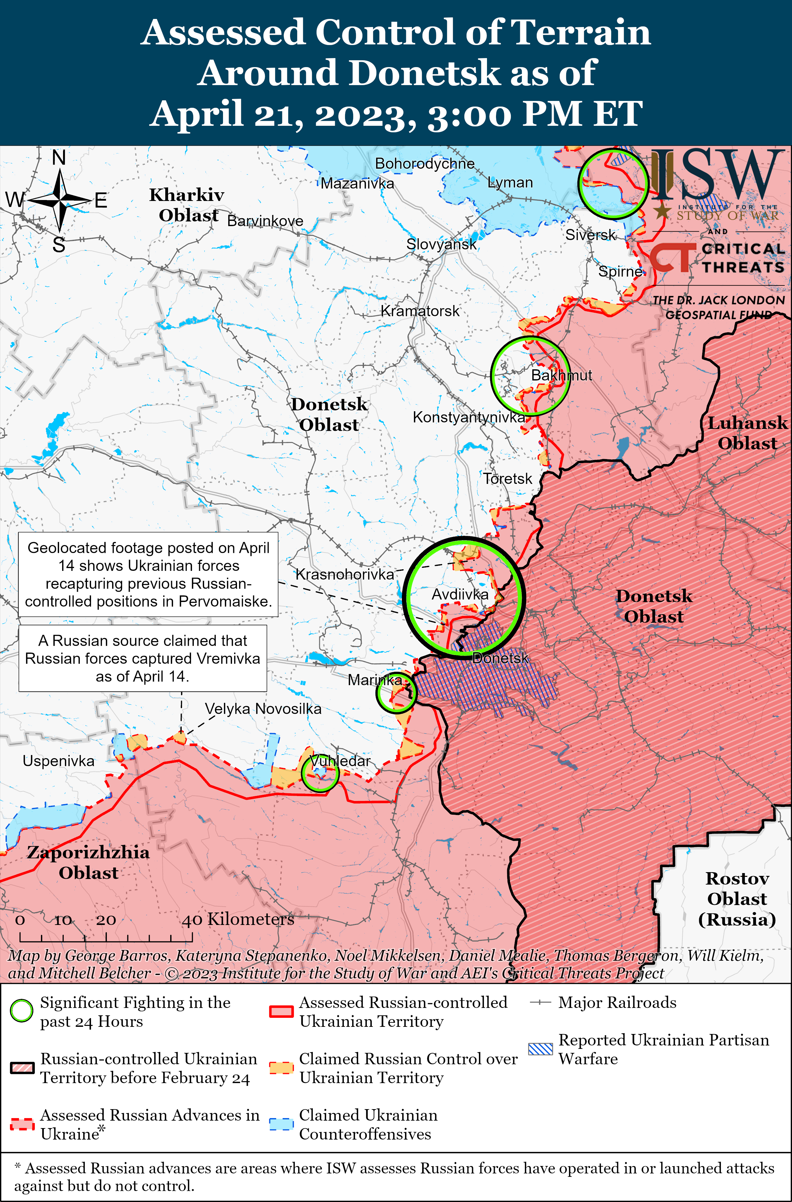 ВСУ замедлили российское наступление возле Авдеевки: карты боев ISW