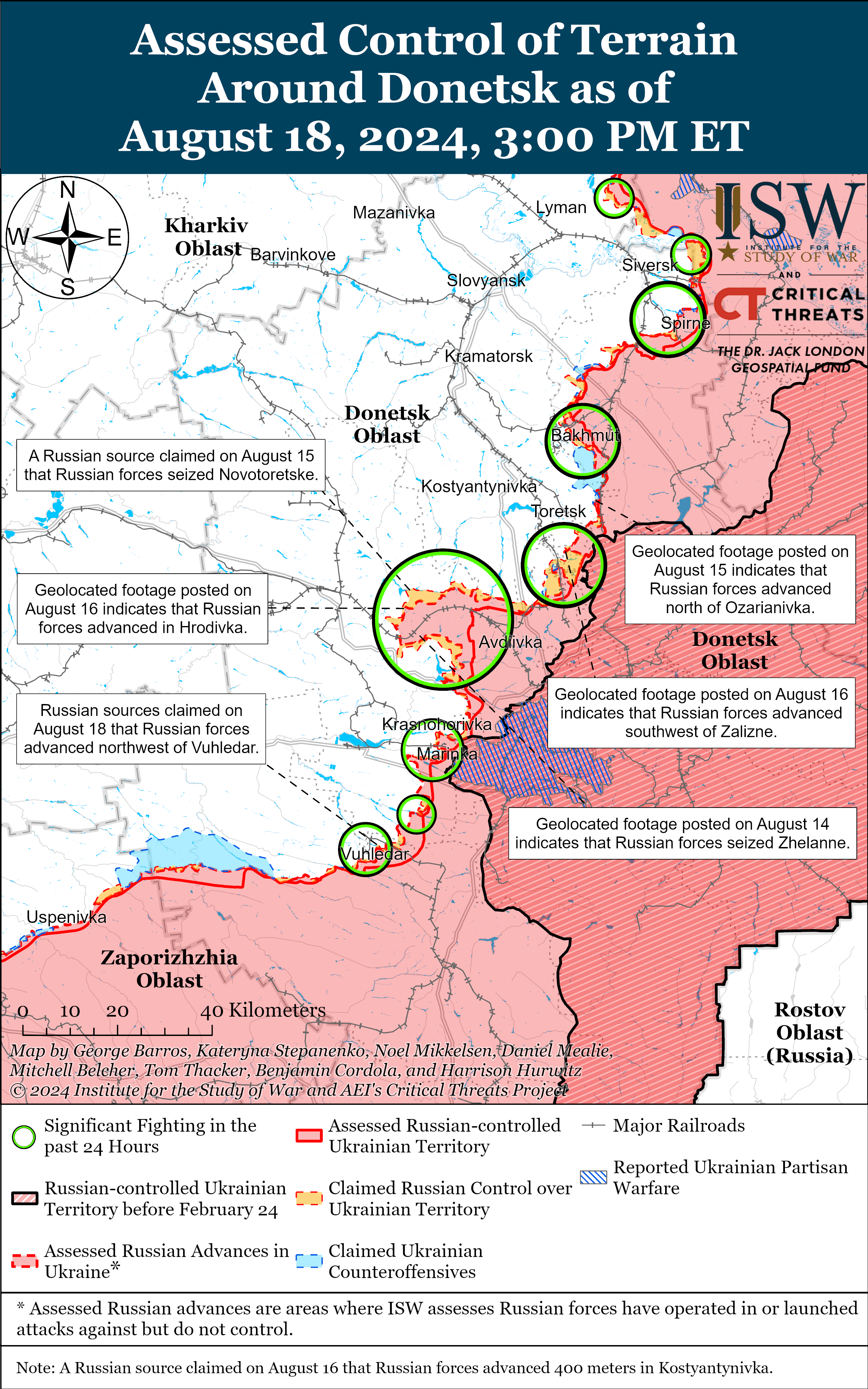 Росіяни зменшили кількість авіаударів під Харковом, але просунулися у Донецькій області: карти ISW