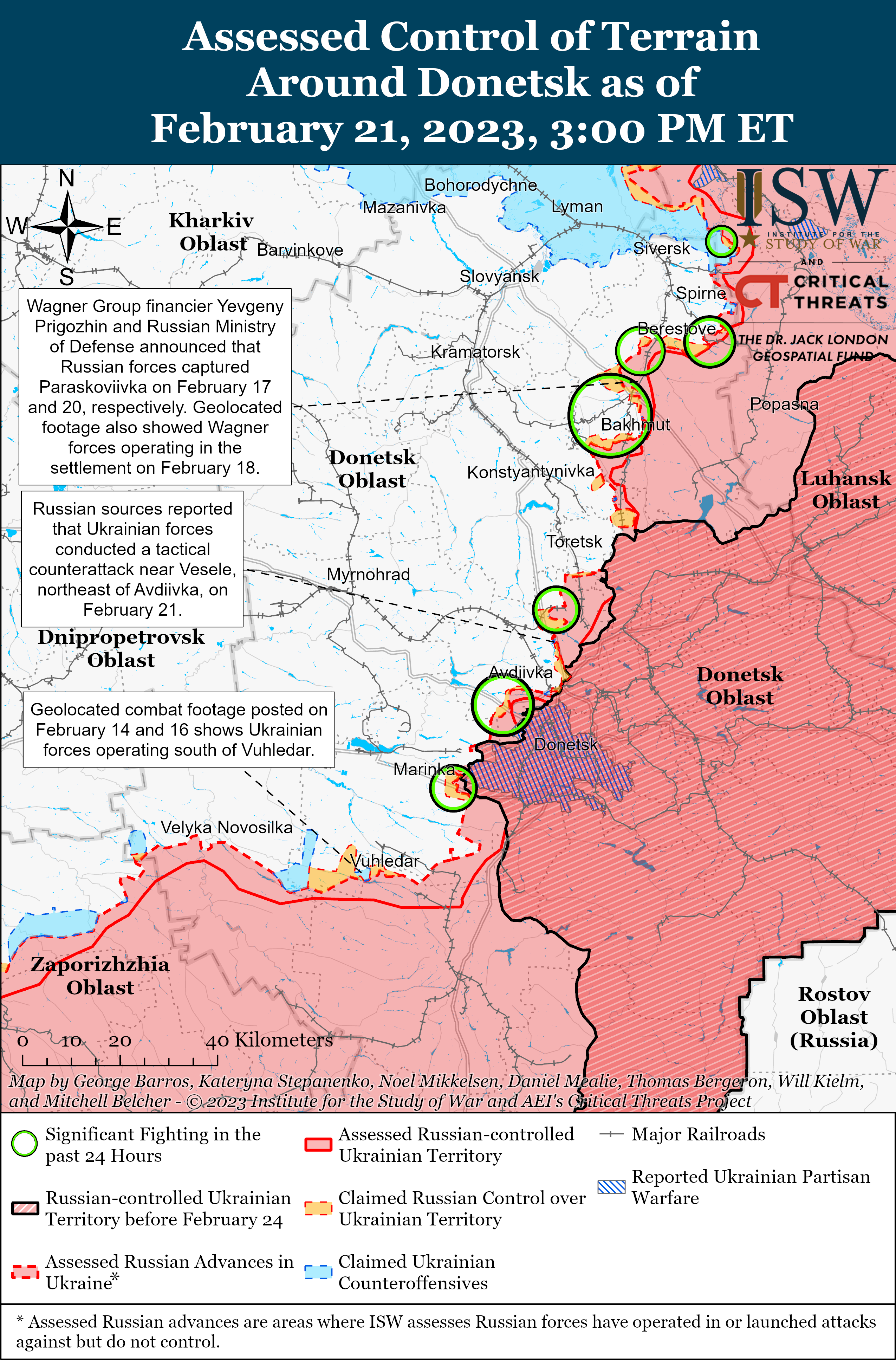 ВСУ успешно контратаковали у Кременной и Авдеевки: карты боев ISW