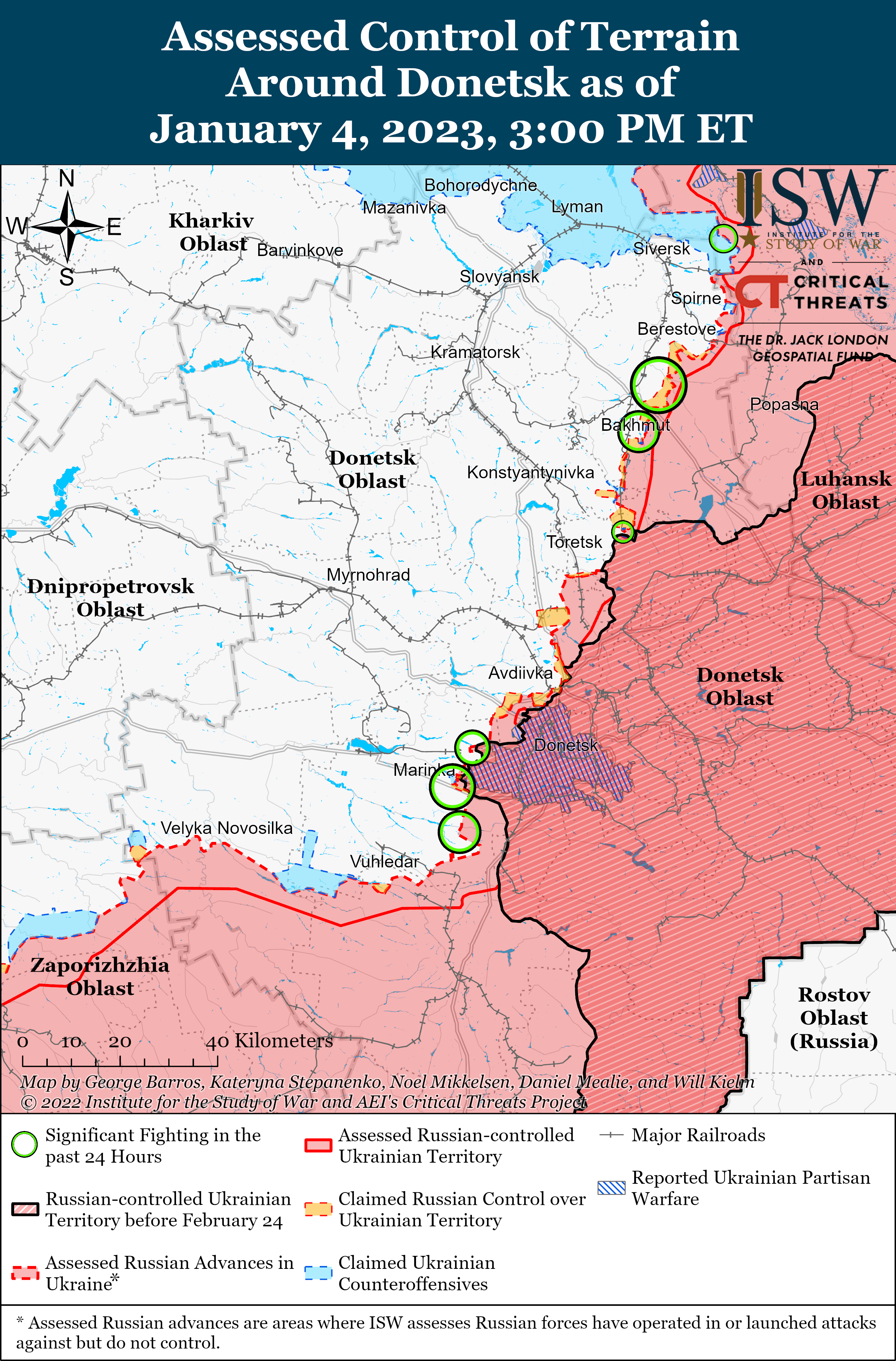 ВСУ наносят удары по базам оккупантов, а войска РФ пытаются подойти к Соледару: карты боев