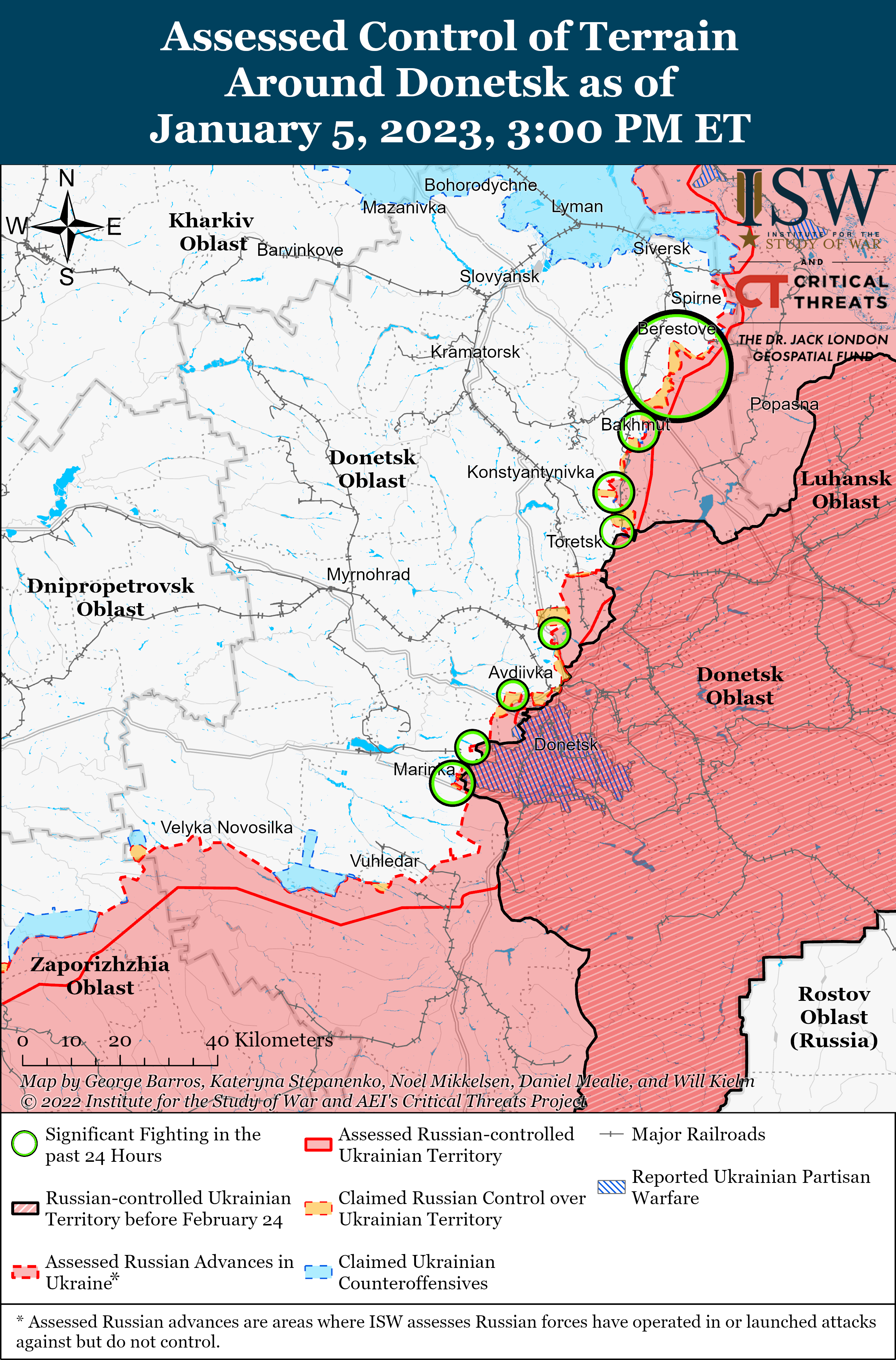 ВСУ провели контратаку в Бахмуте, а войска РФ пытаются наступать у Сватово: карты боев