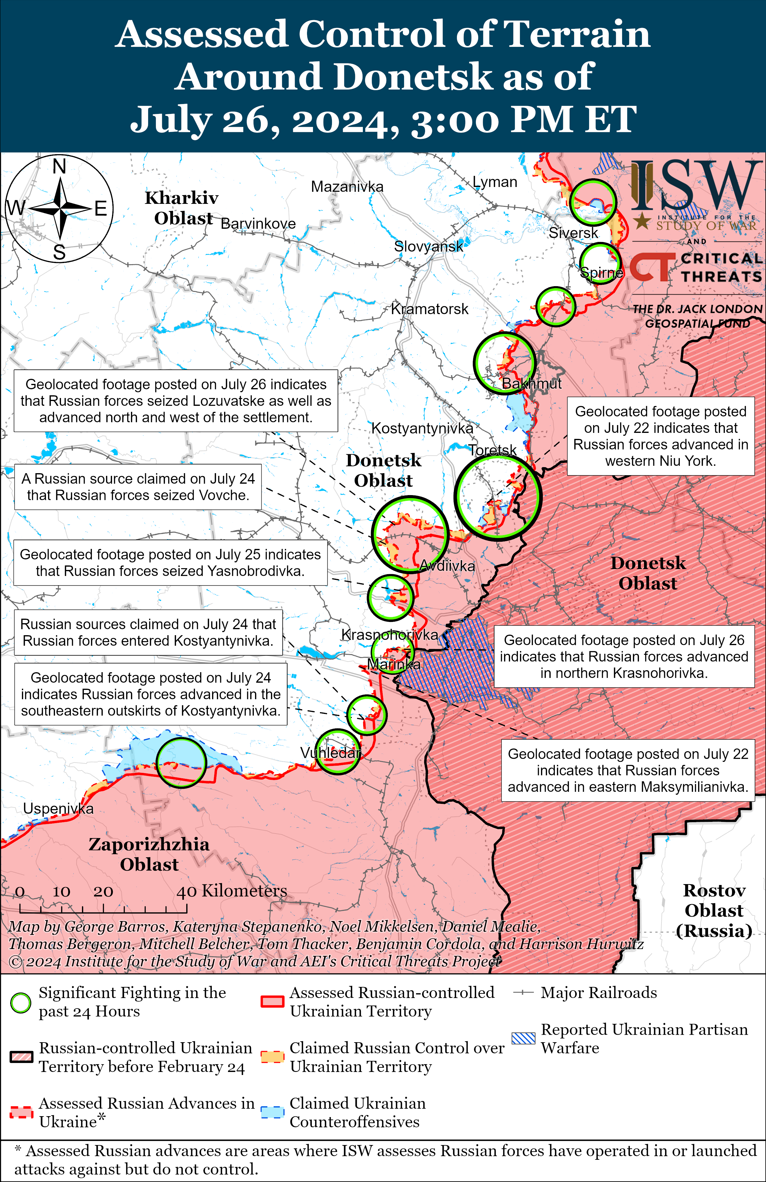 Россияне, вероятно, захватили два села в Донецкой области: карты ISW