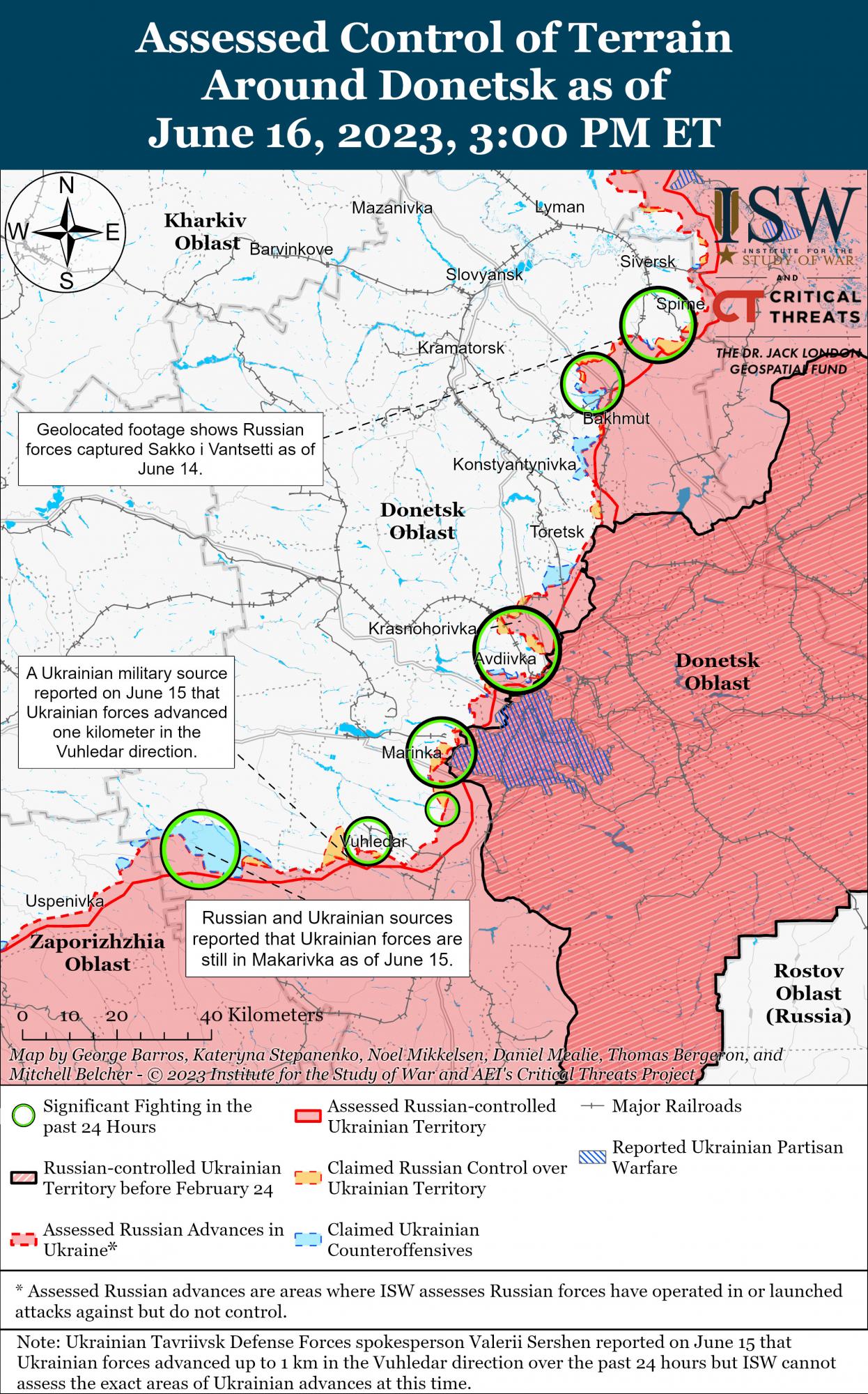 ВСУ вытесняют россиян с позиций под Бахмутом: карта боев ISW