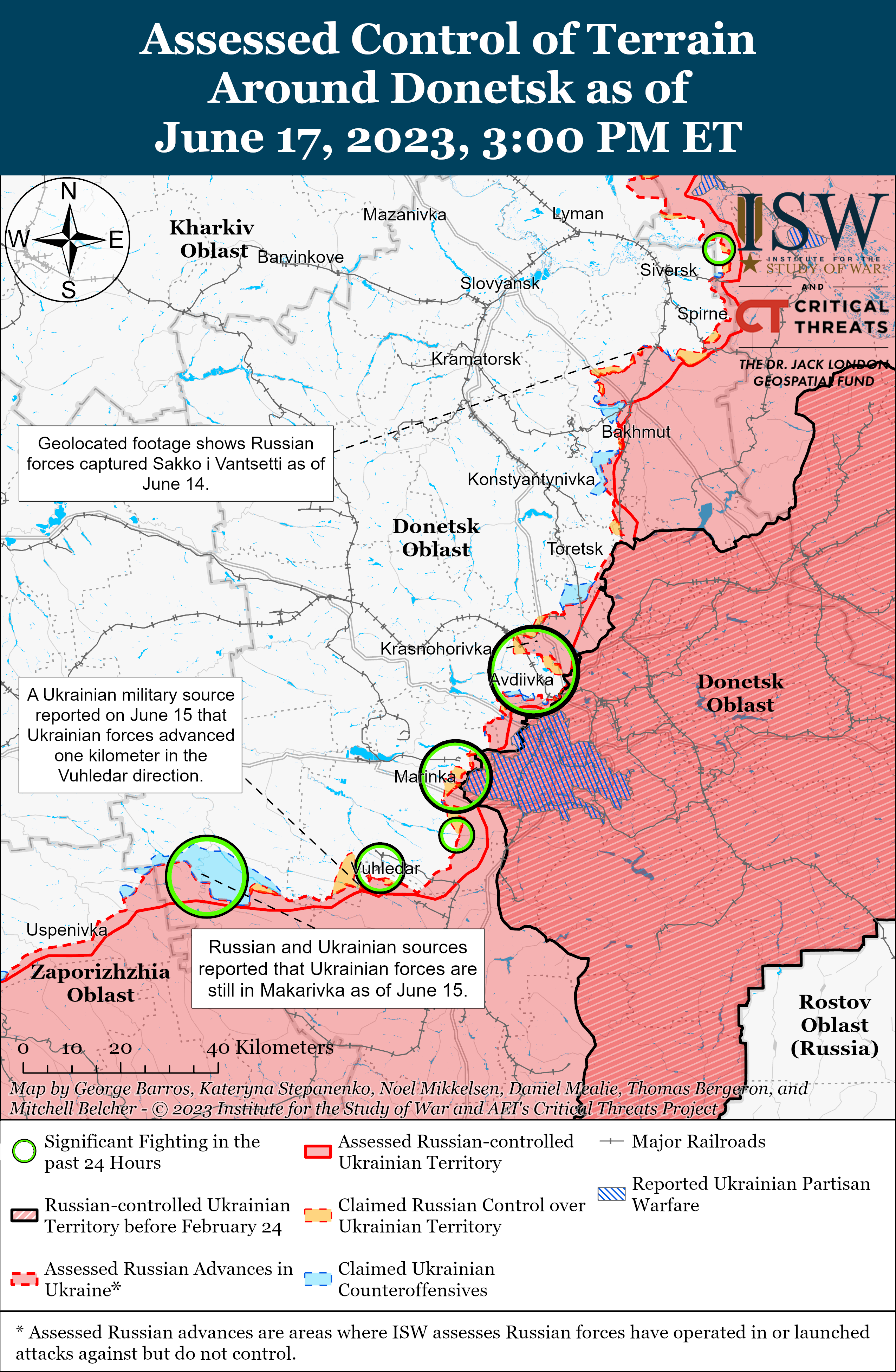 ВСУ контрнаступает и обороняется на нескольких напрявлениях: карты боев ISW