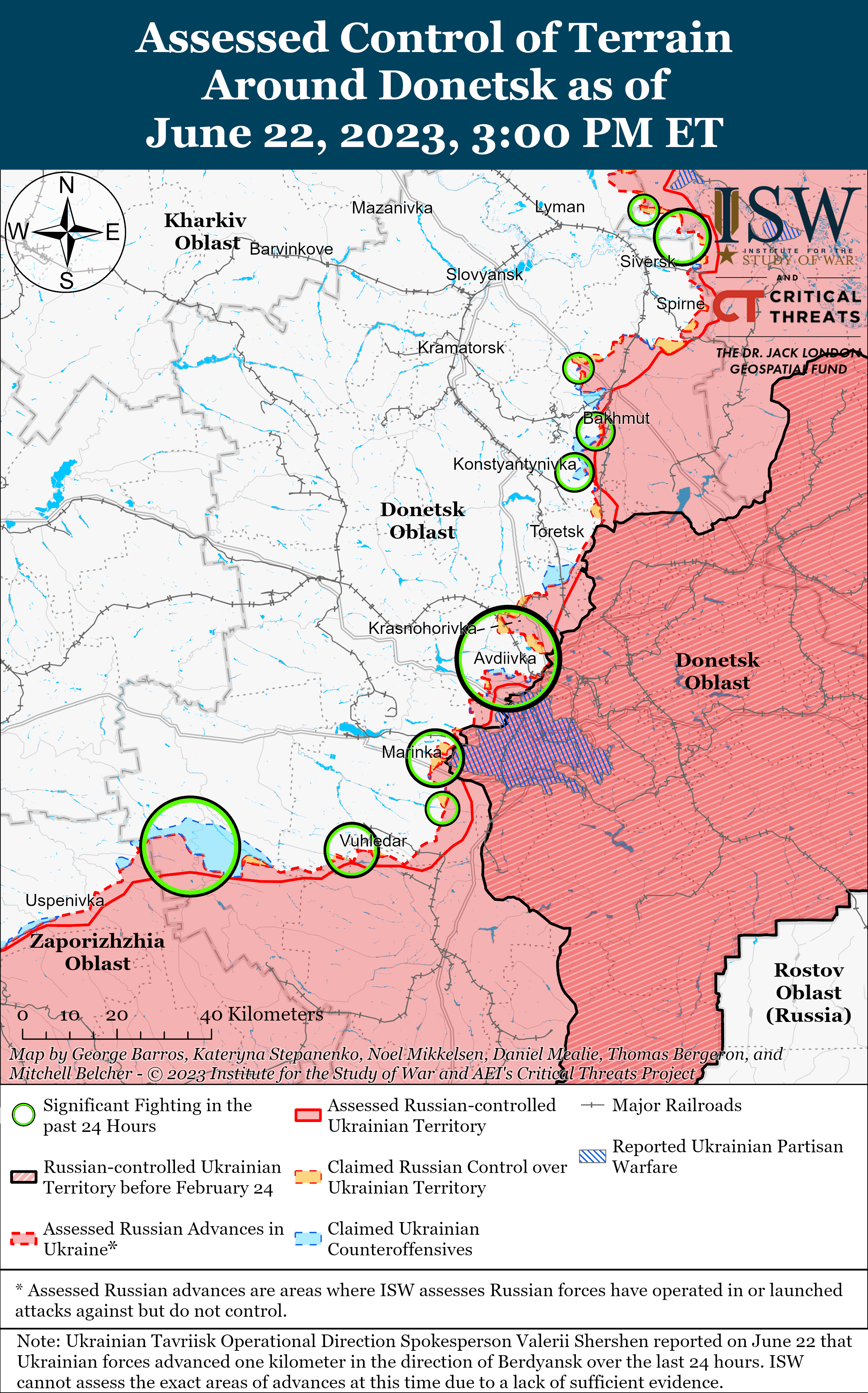 ЗСУ просуваються на південно-східному напрямку, тривають важкі бої: карти боїв ISW