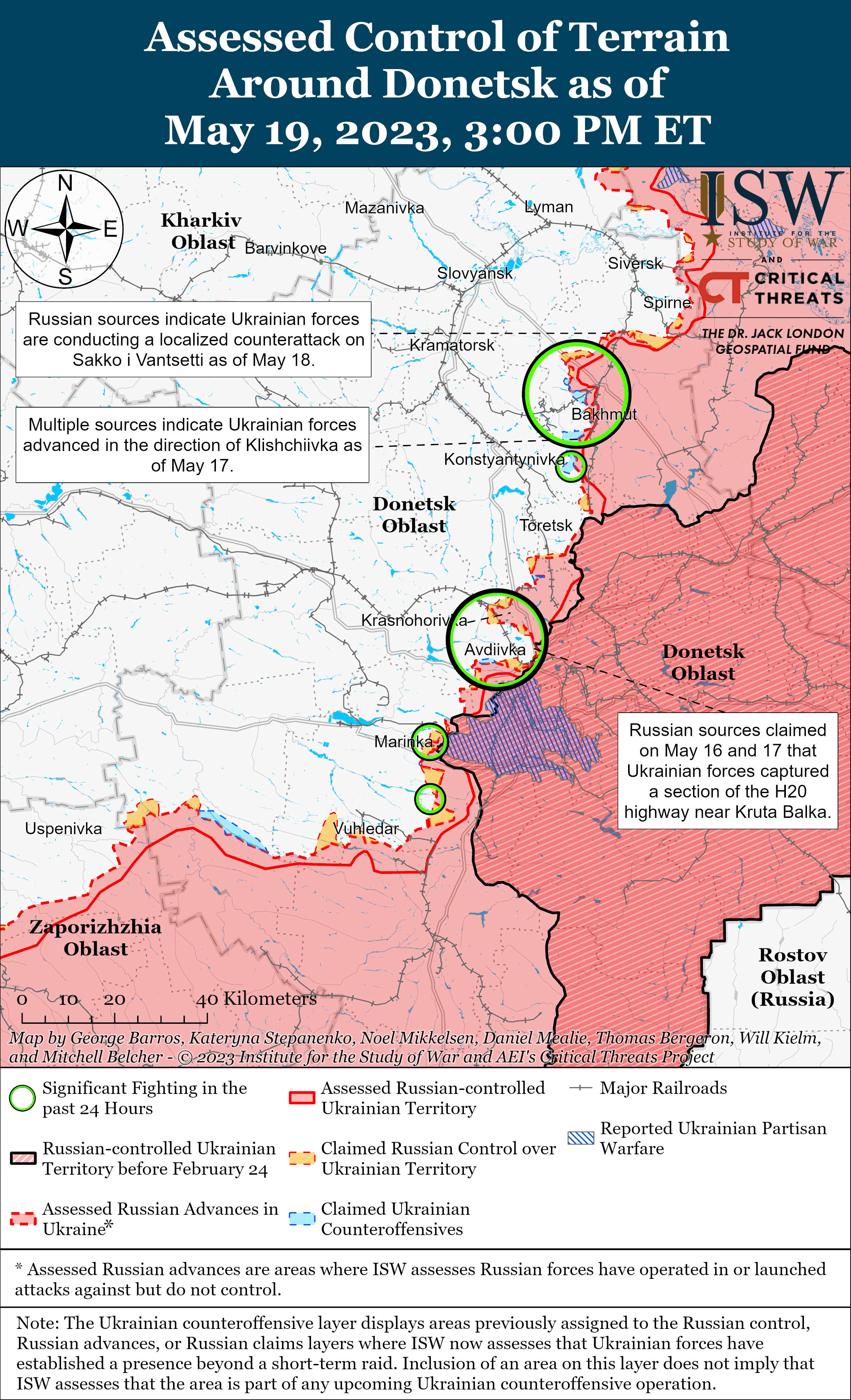 ВСУ контратаковали под Кременной и удержали позиции в Бахмуте: карты боев от ISW